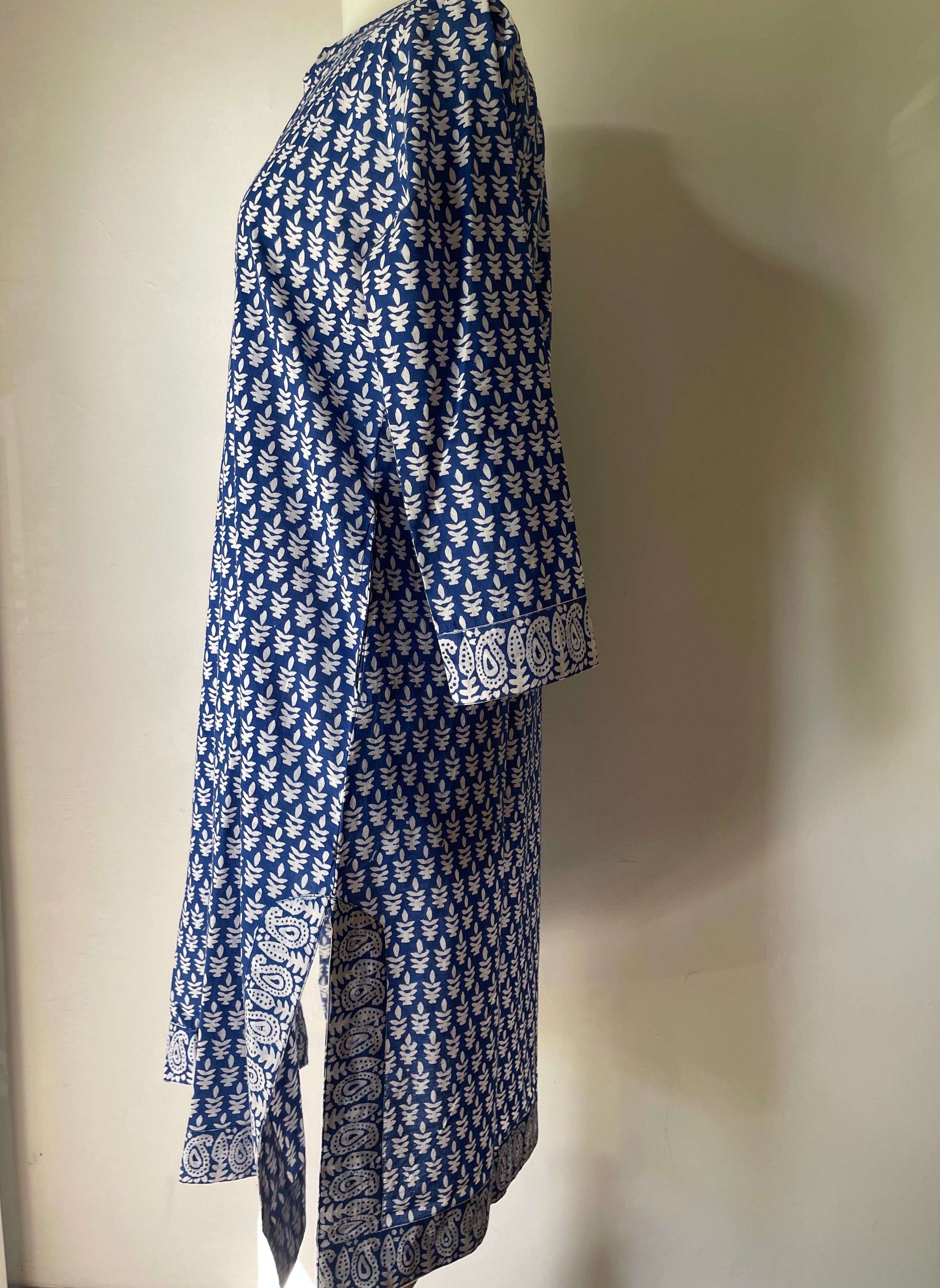 Blockprinted Kurta - Navy Buti