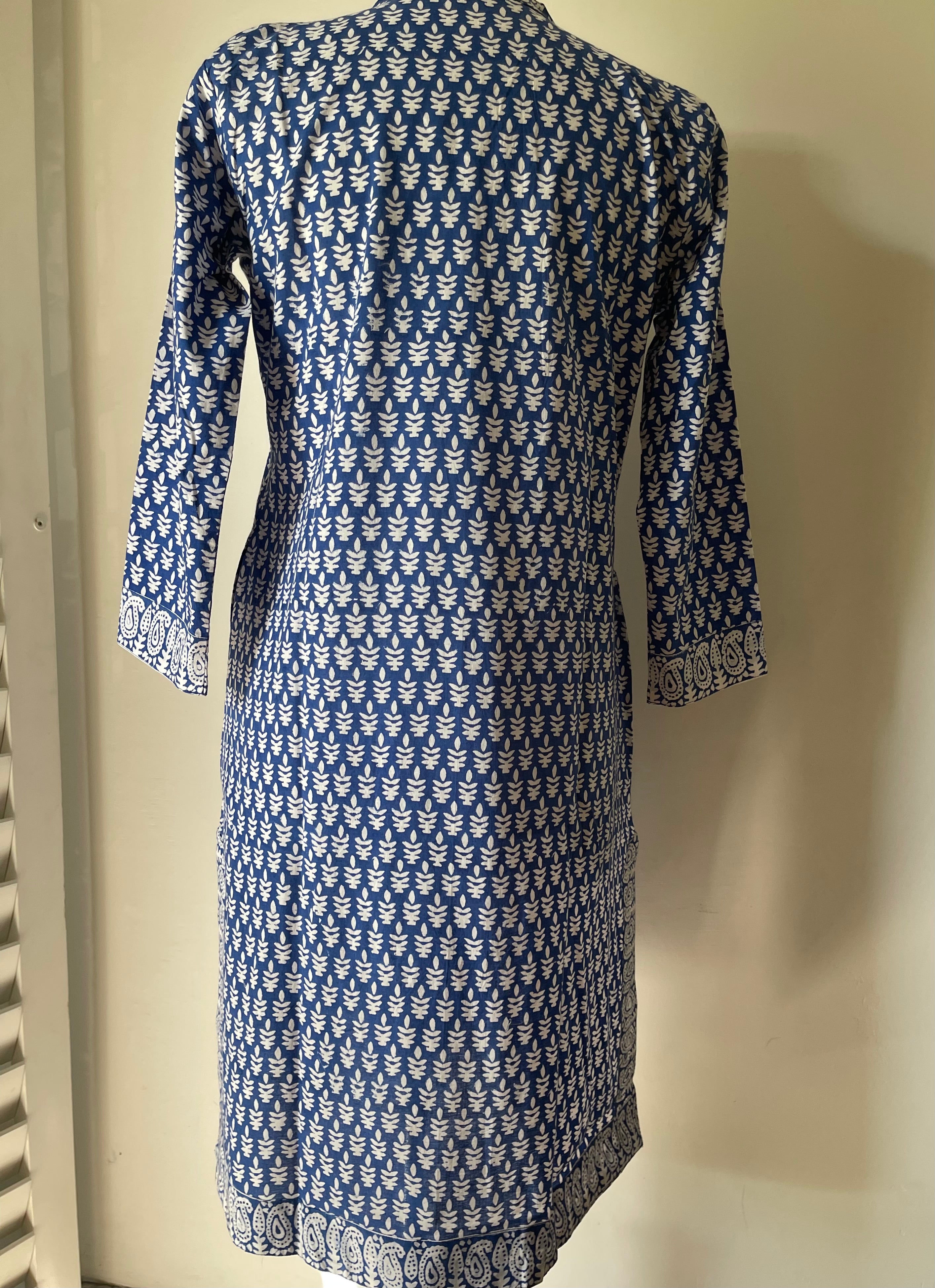 Blockprinted Kurta - Navy Buti