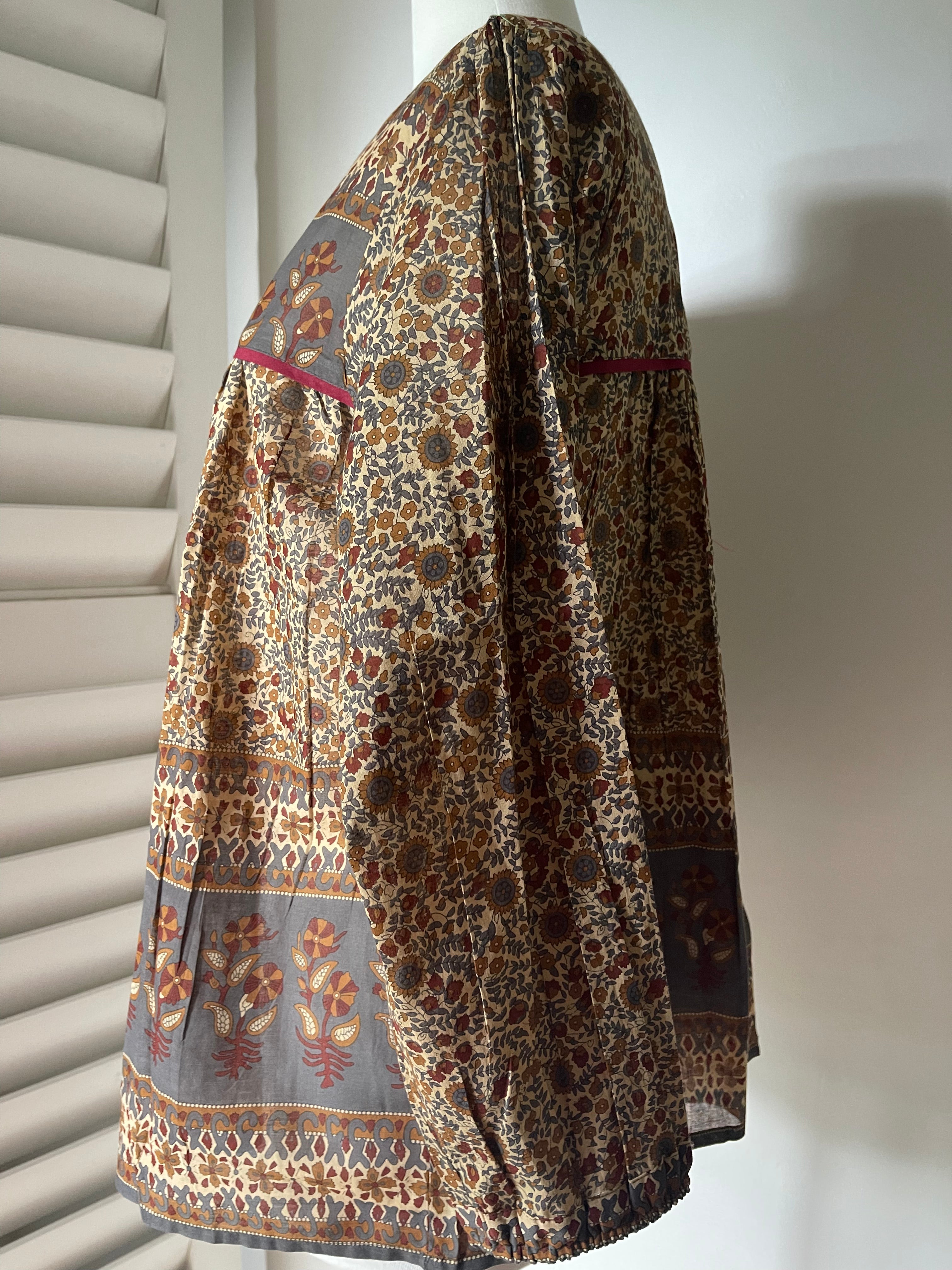 V Neck Blouse -Earth Meadow