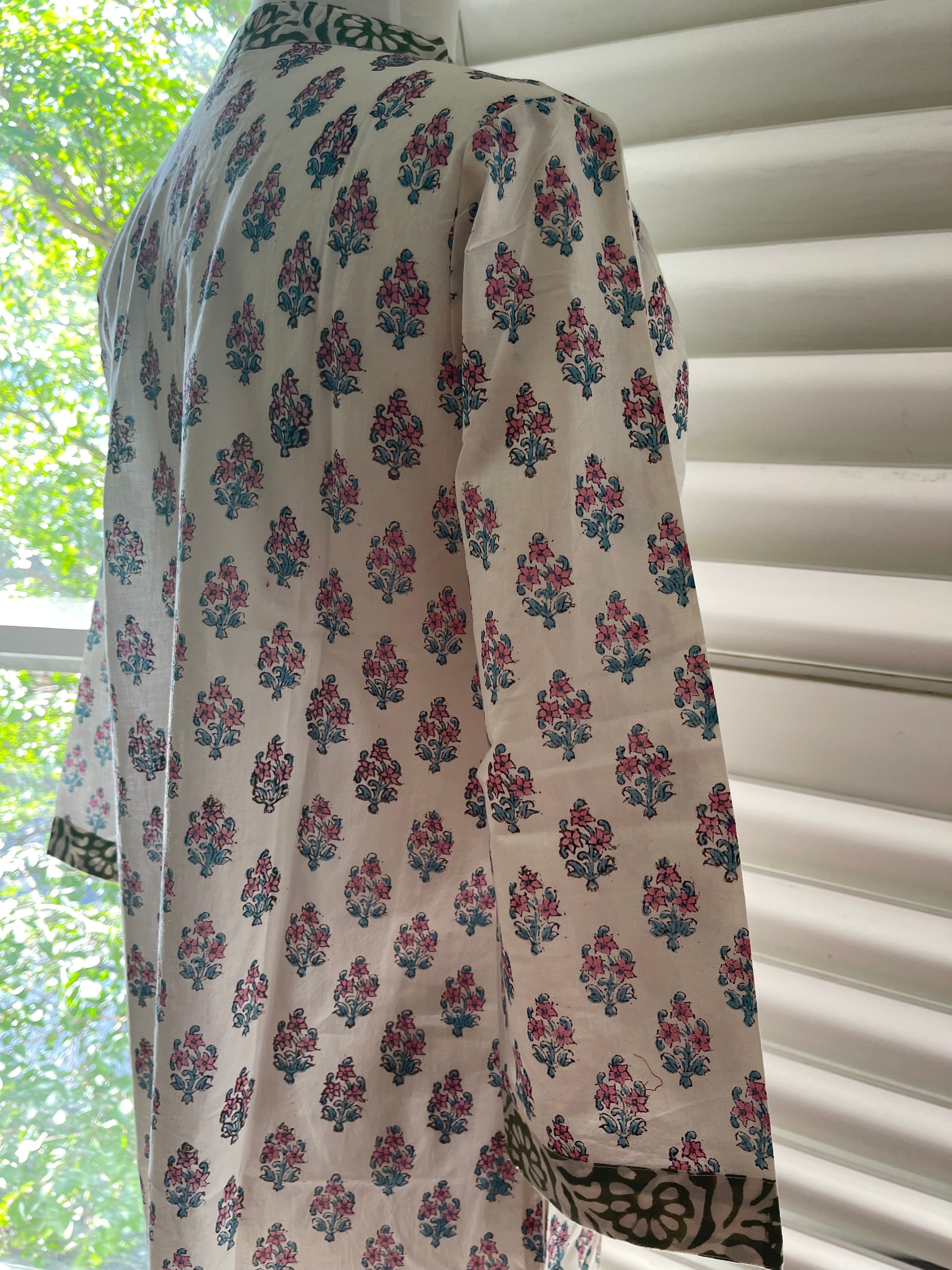 Blockprinted Kurta - French Floral