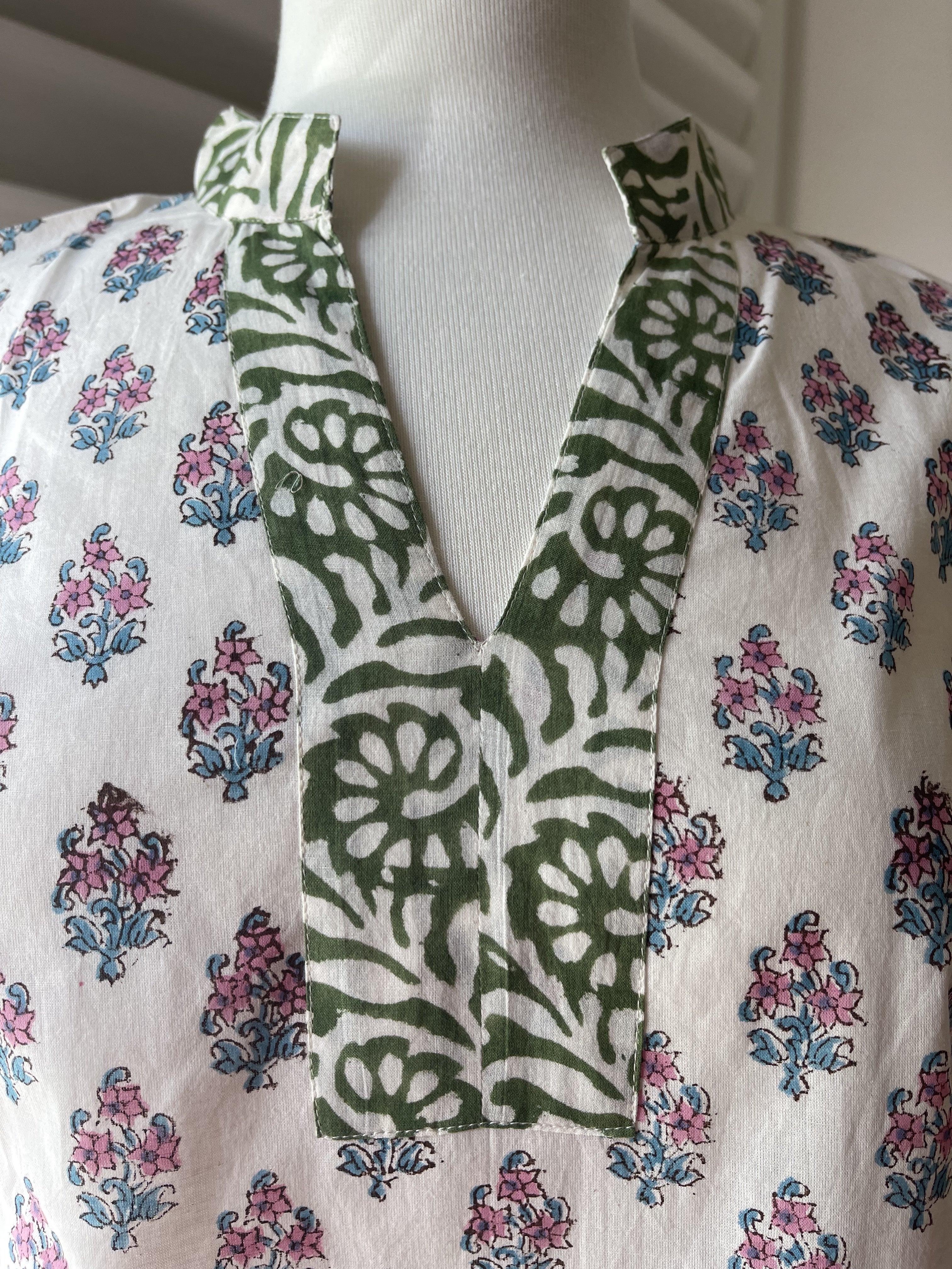 Blockprinted Kurta - French Floral