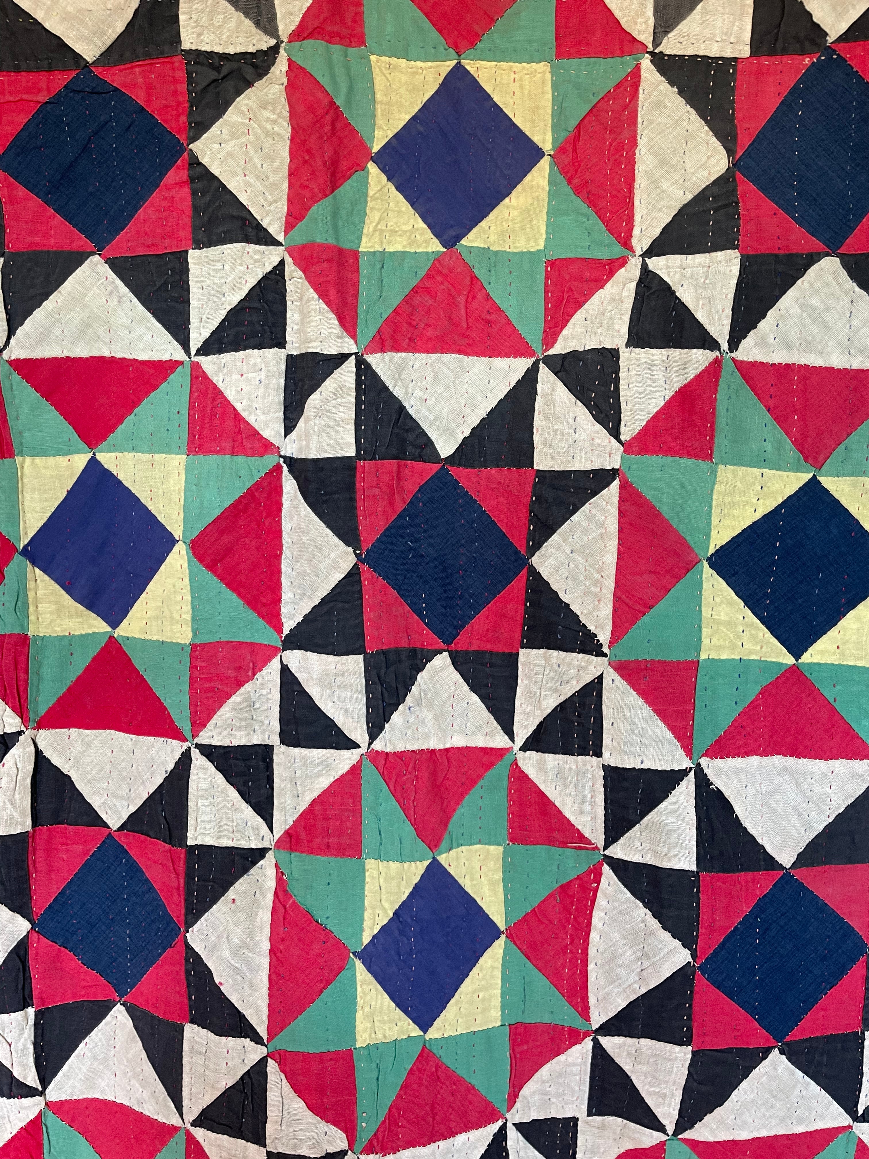 Vintage Ralli Quilt - Windmills