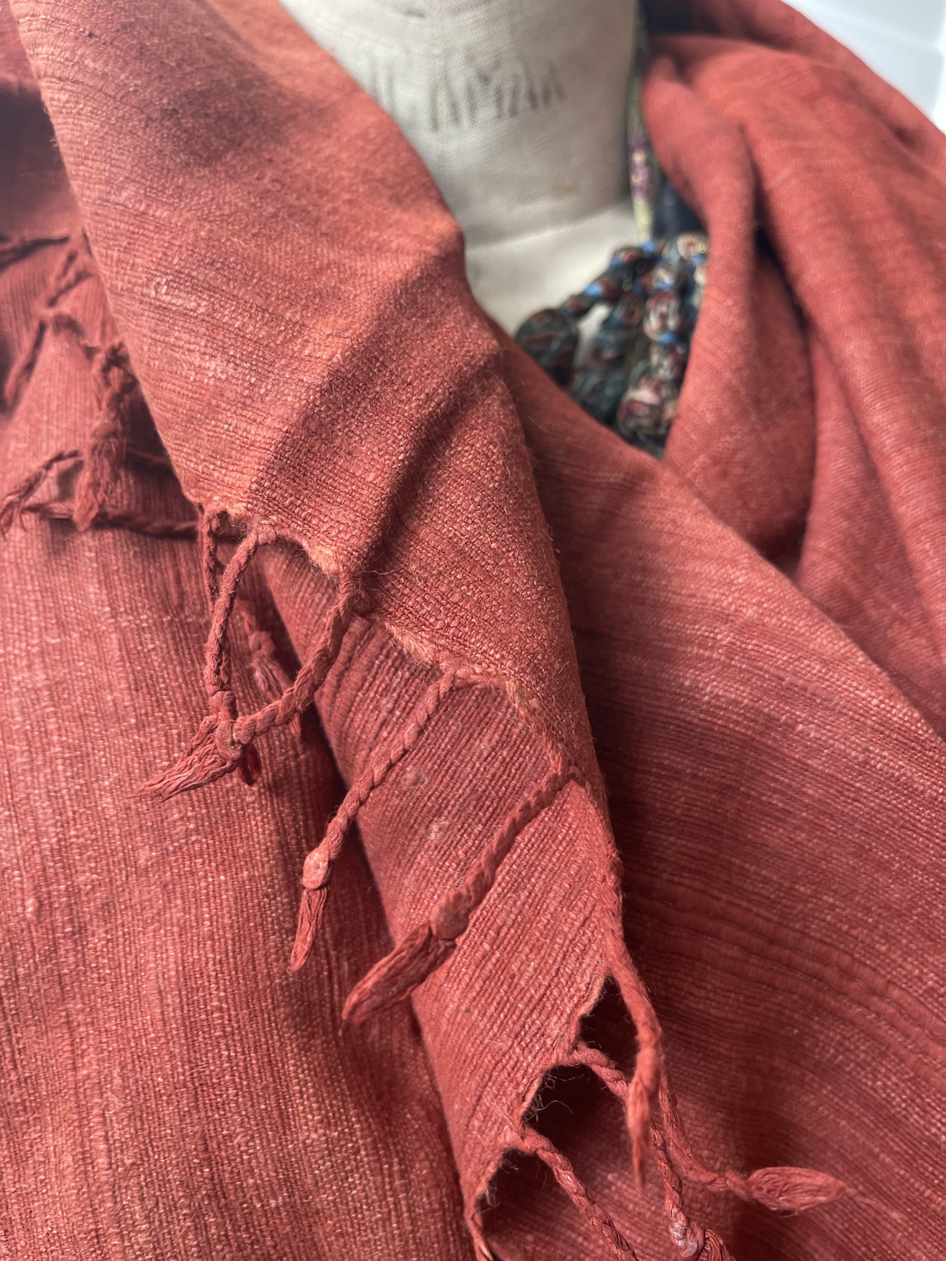 Peace Silk Scarf - Terracotta