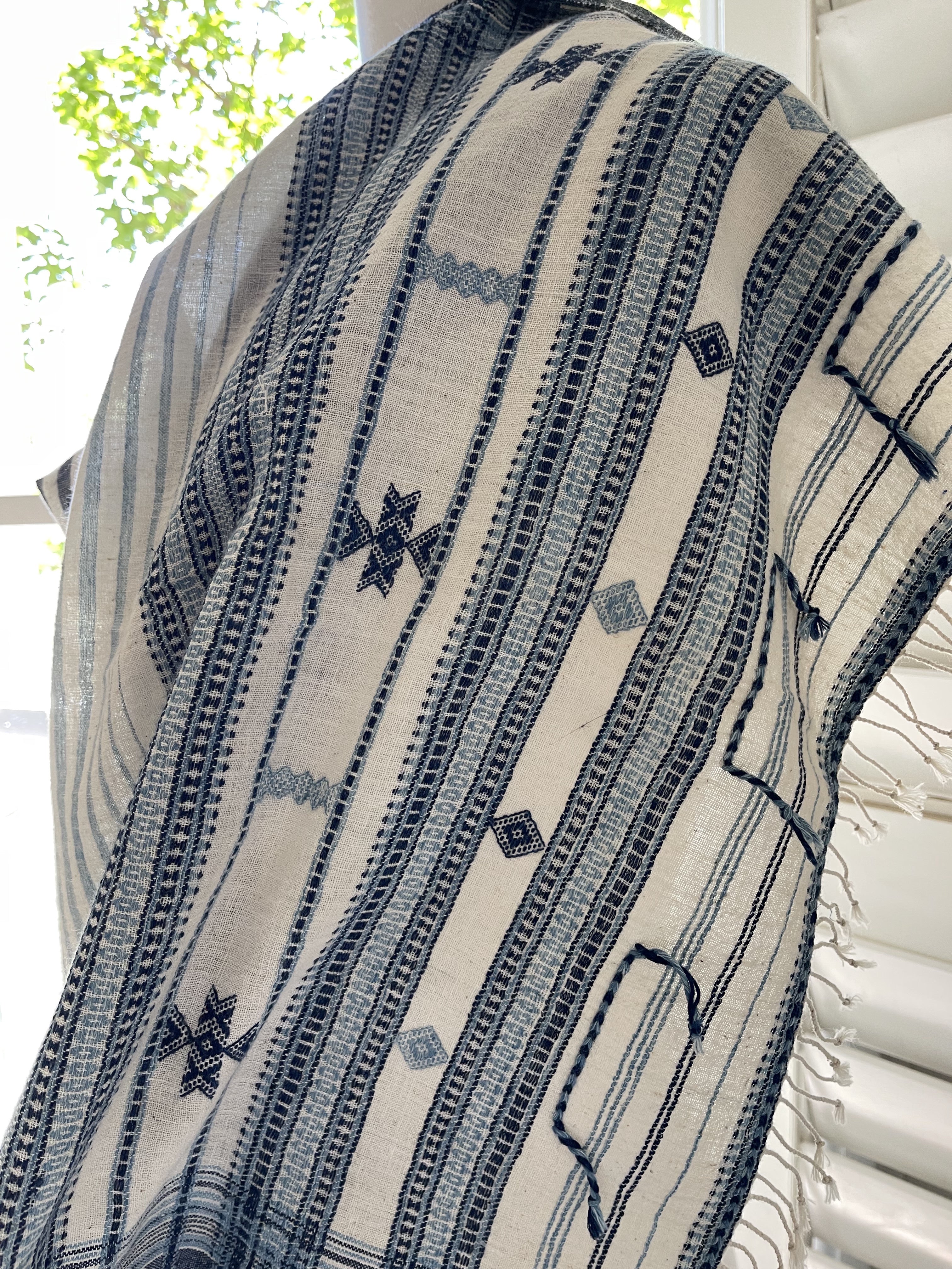 Handloomed Organic Cotton Scarf - Indigo