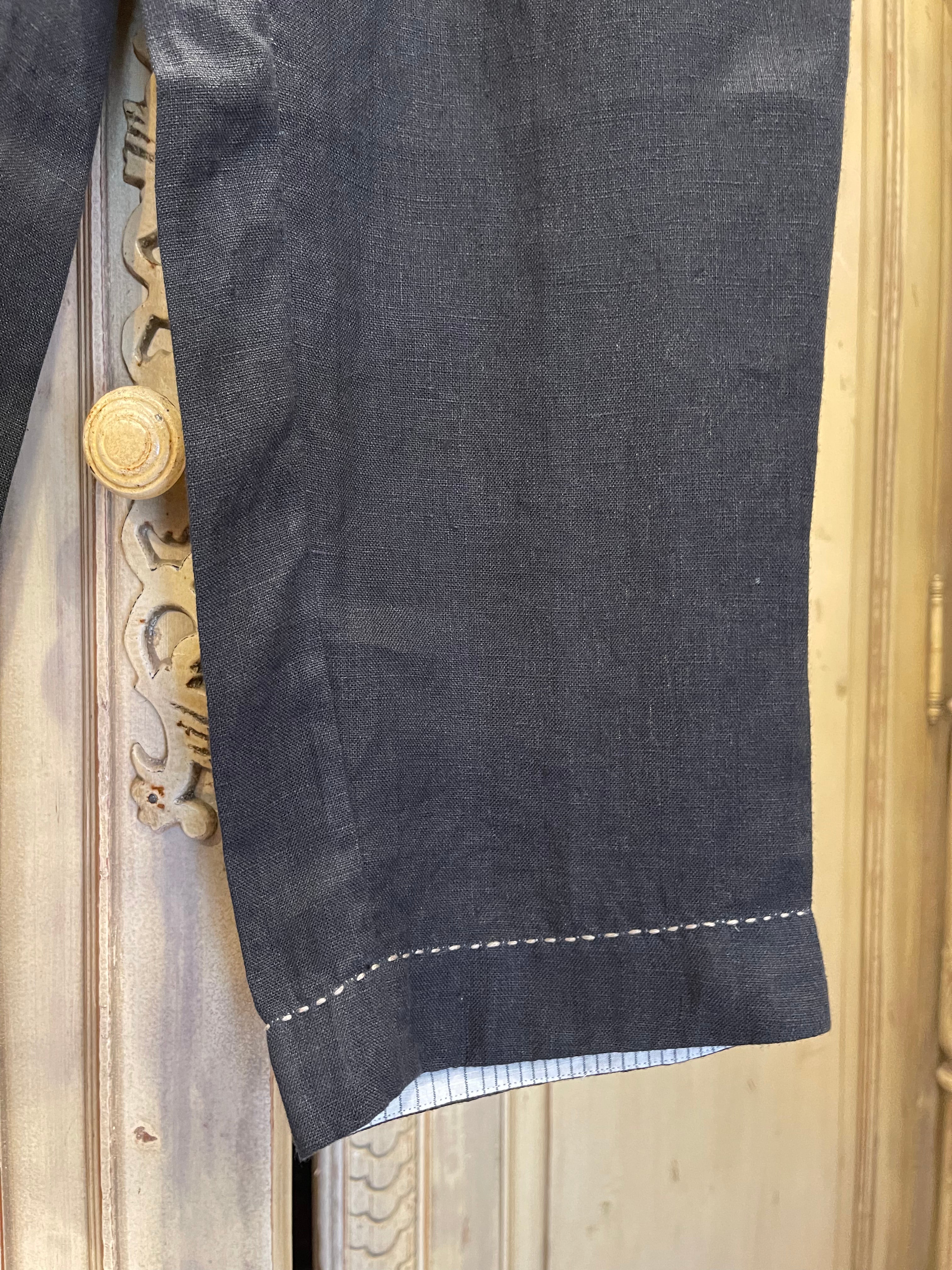 ROOMA LINEN PANTS - BLACK