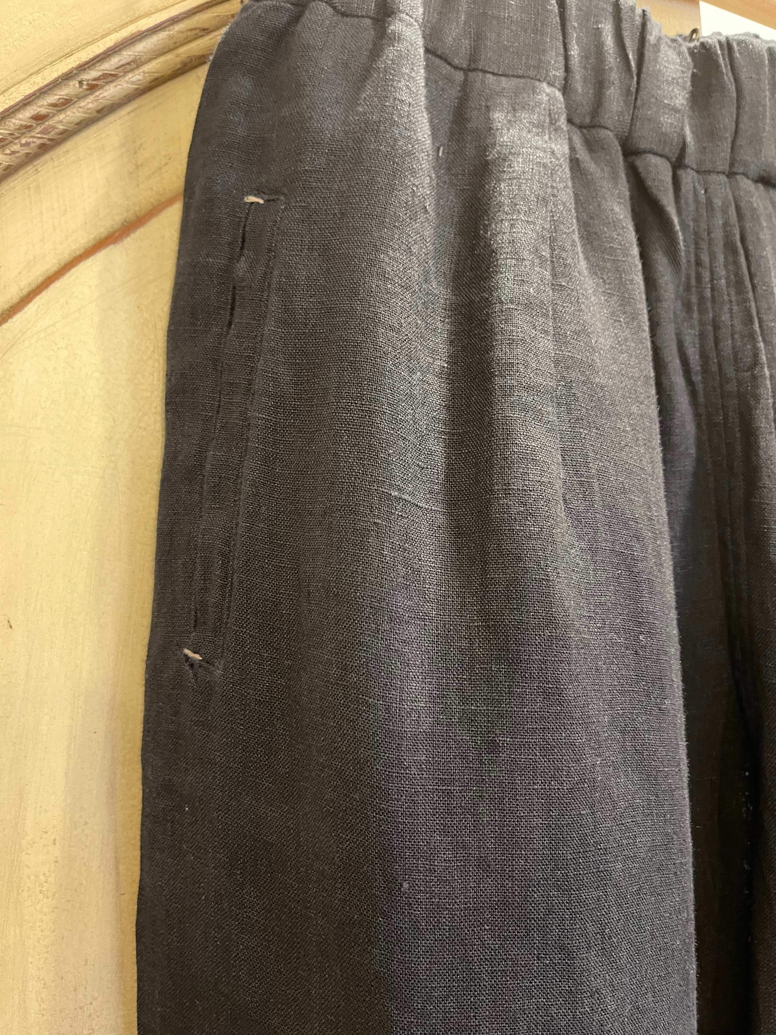 ROOMA LINEN PANTS - BLACK