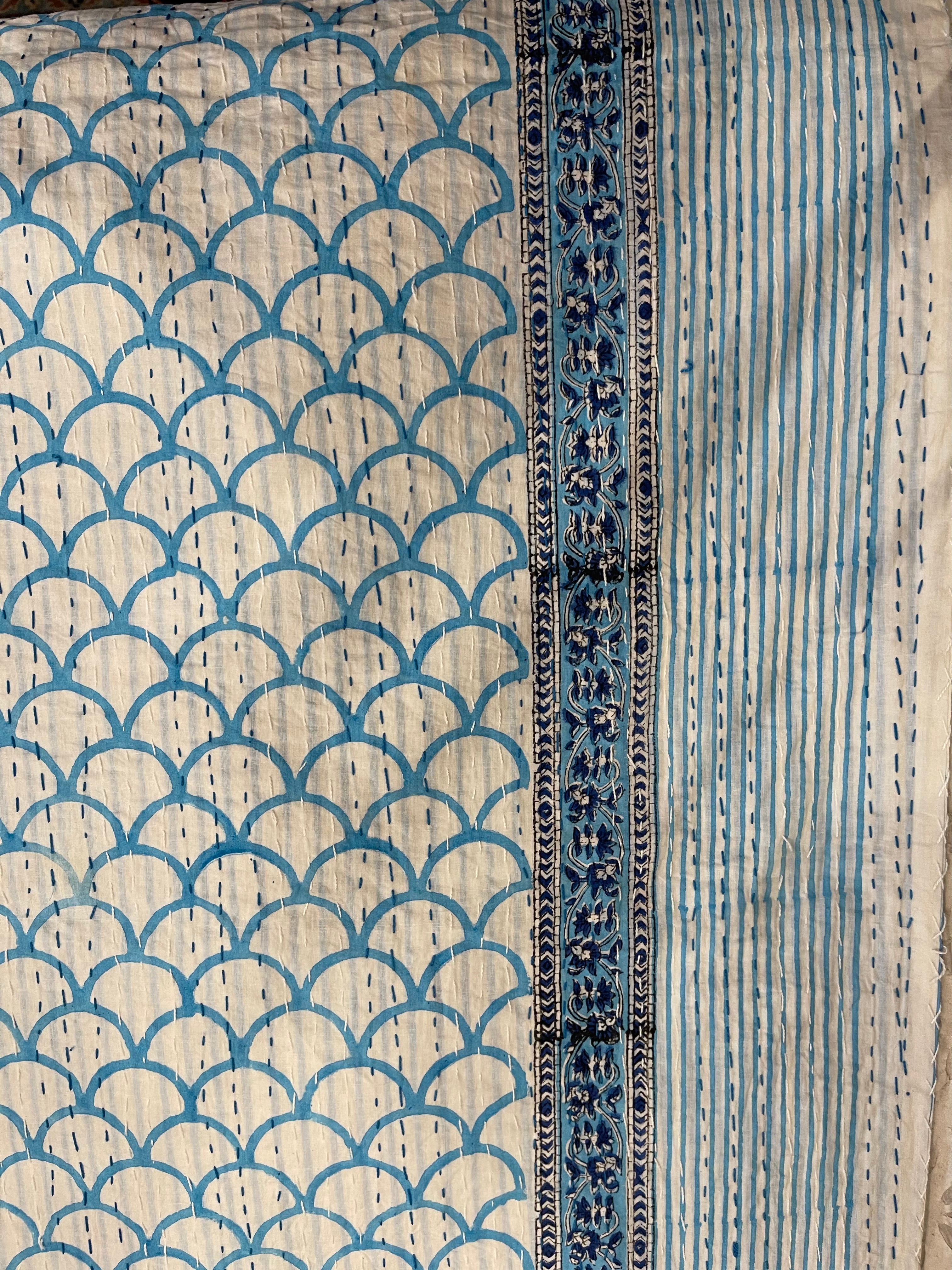 KANTHA - FANS IN FRESH BLUE