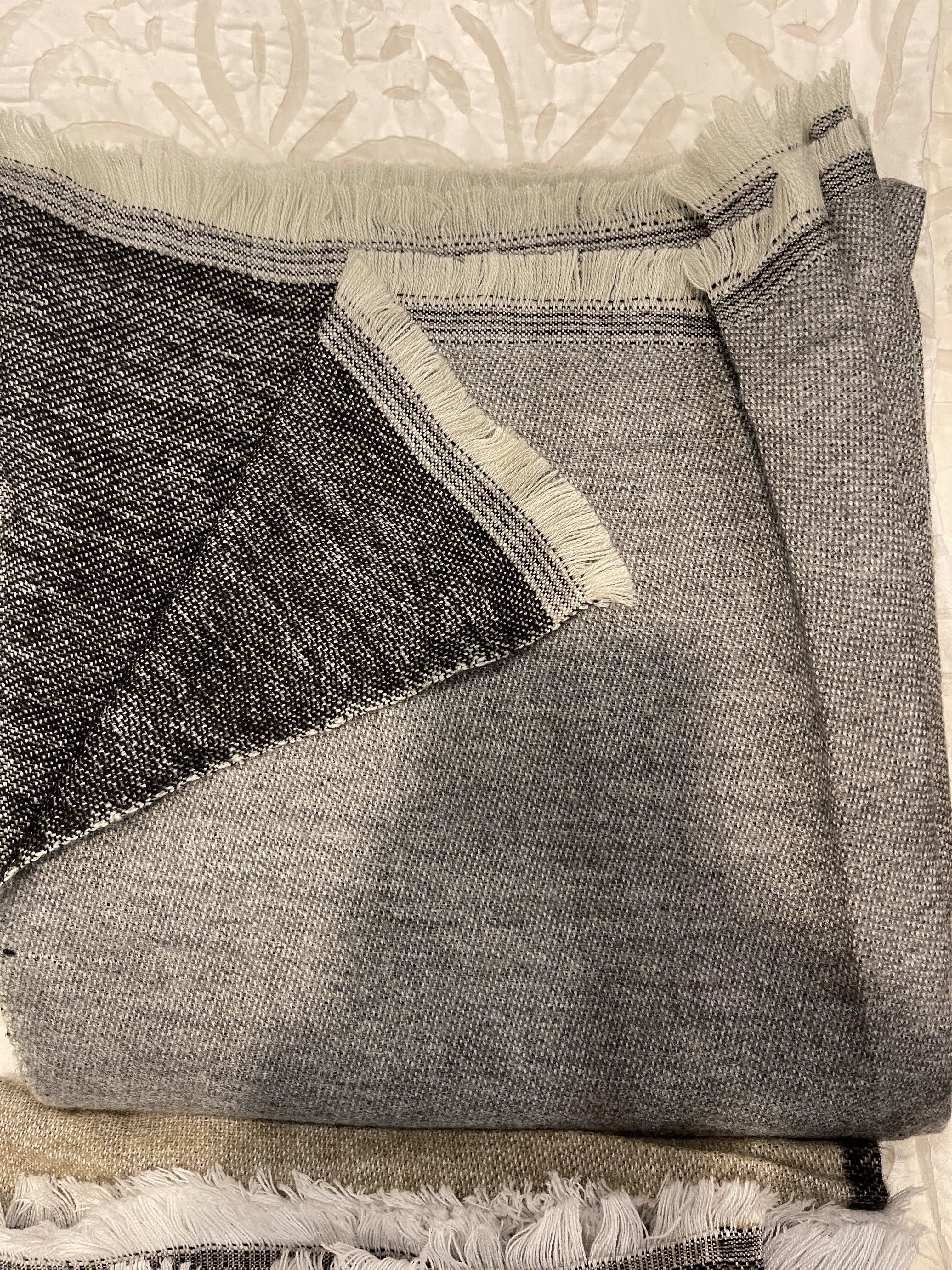 Cashmere Wrap Throw Blanket - Night Stone