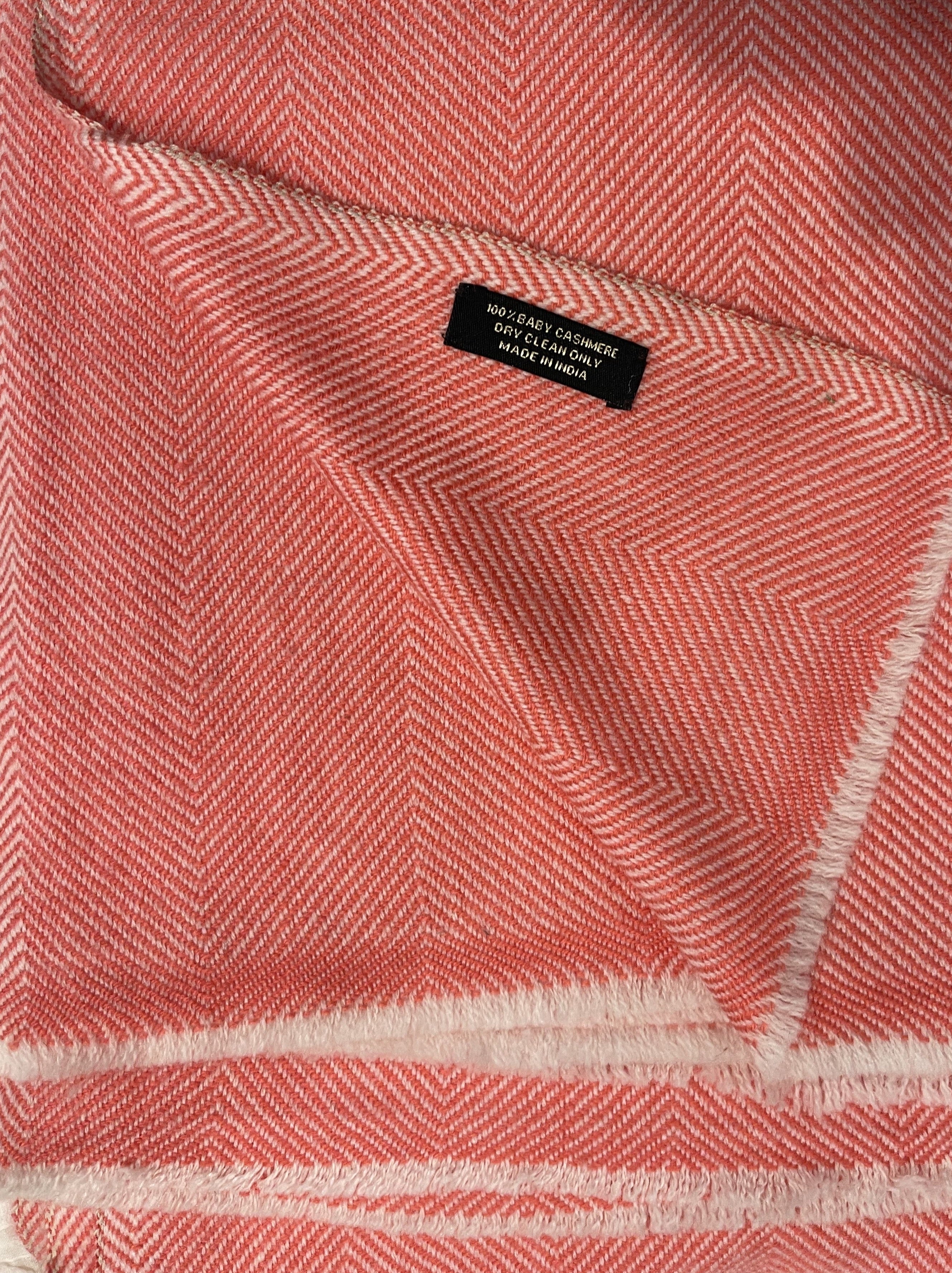 Cashmere Wrap - Coral Stripe
