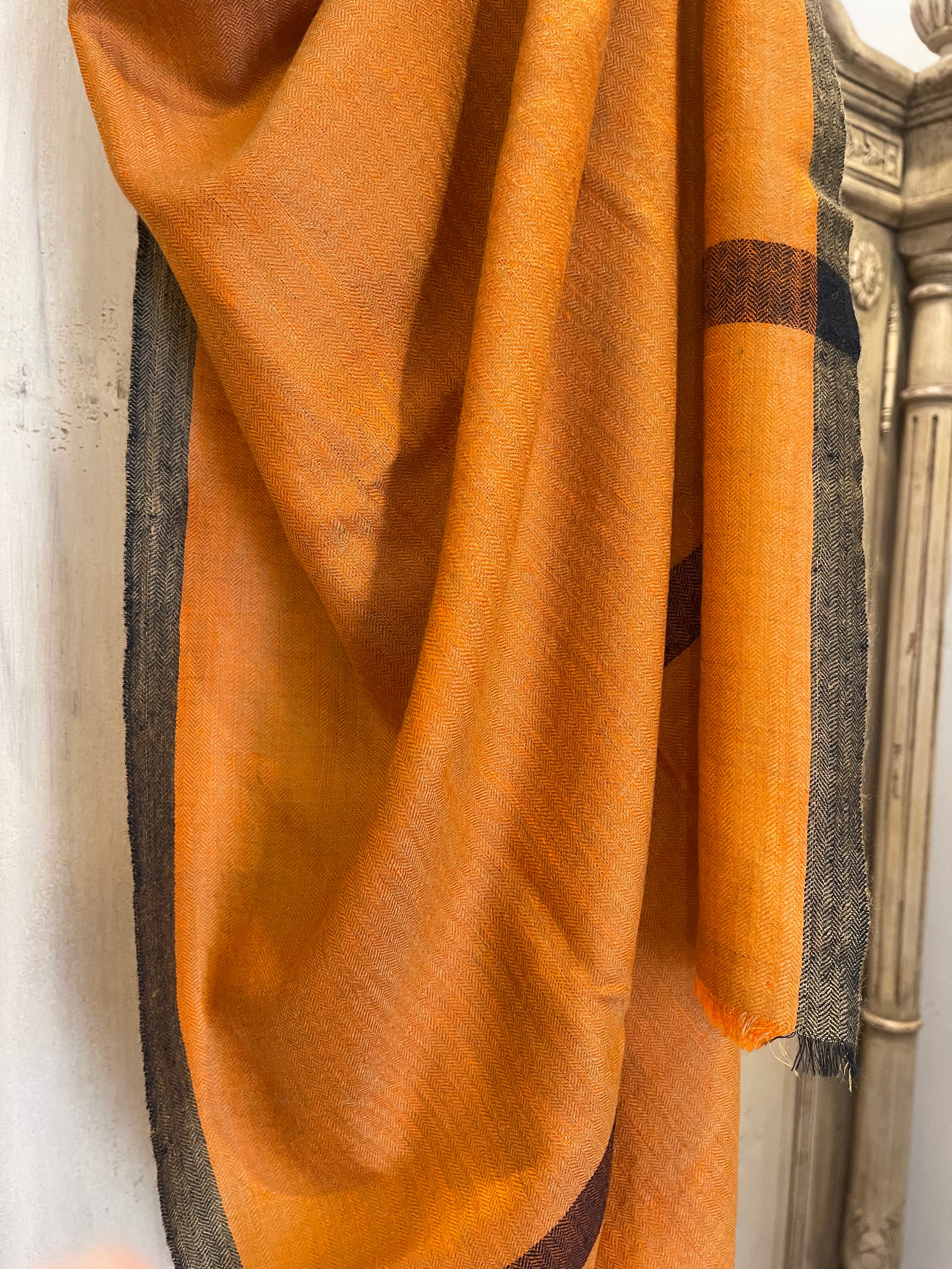 Pashmina Diamond Weave Scarf - Rust