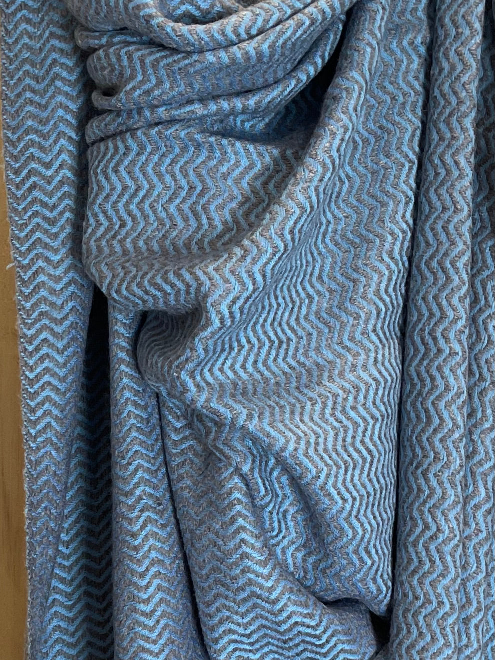 Cashmere Throw/Wrap - Chevron Ocean