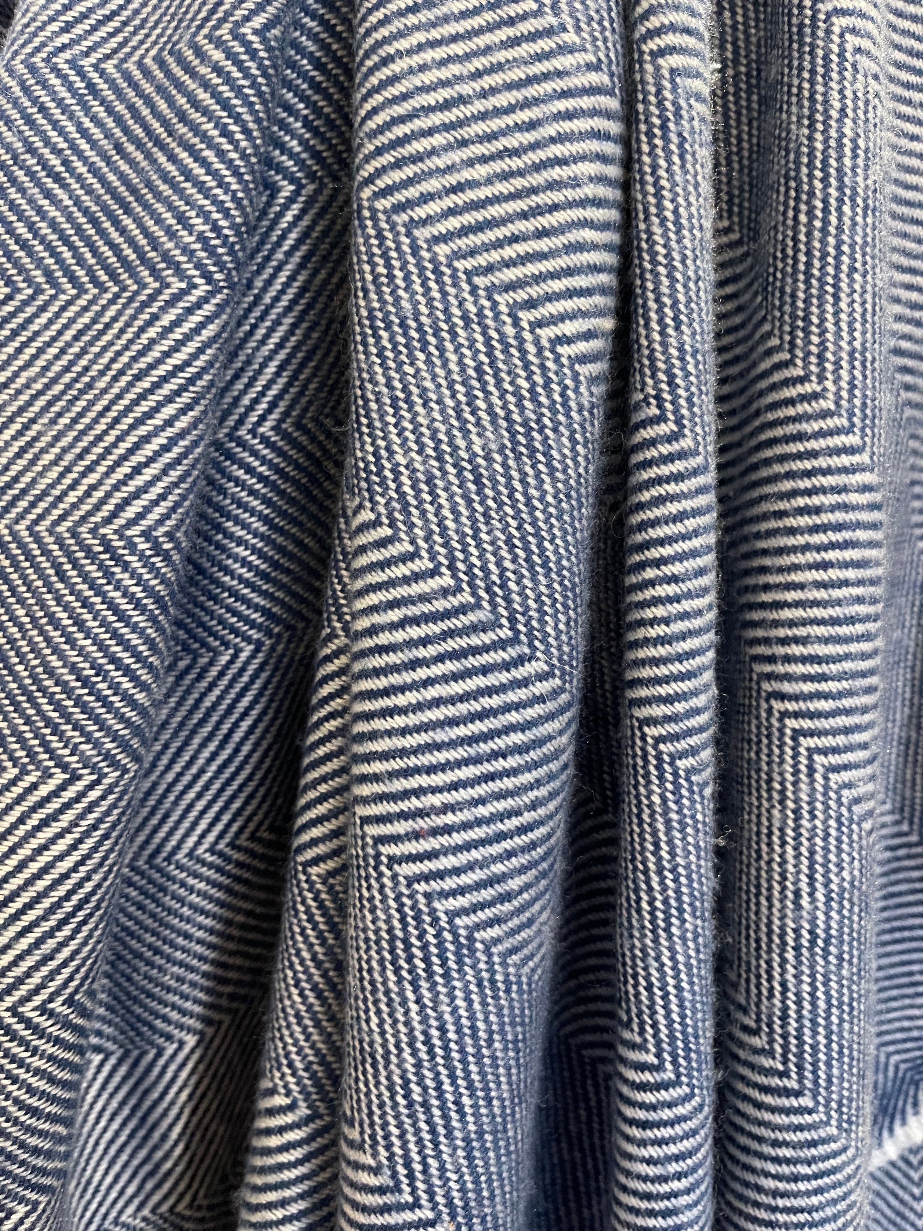 Cashmere Wrap - Navy Stripe