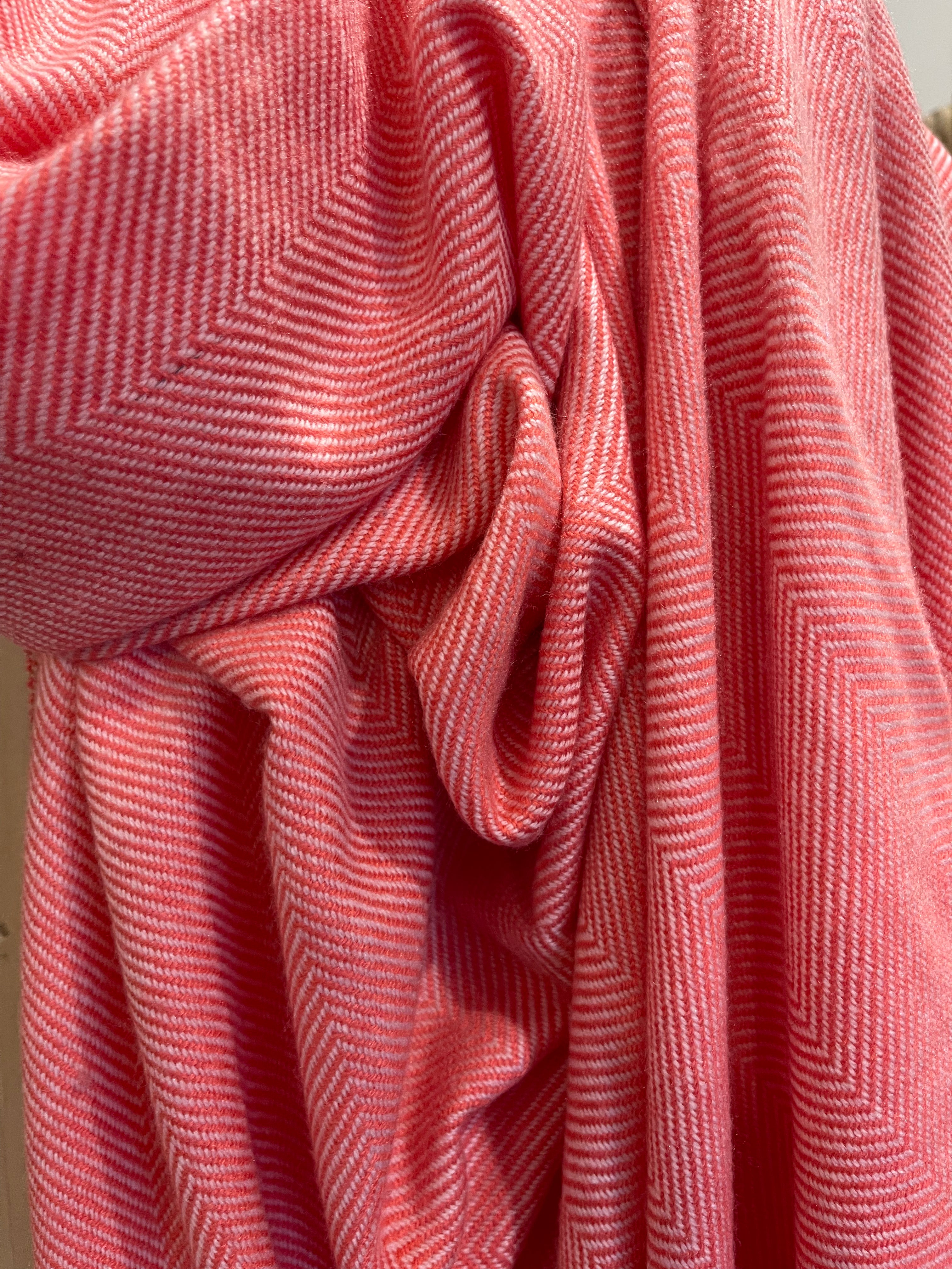 Cashmere Wrap - Coral Stripe