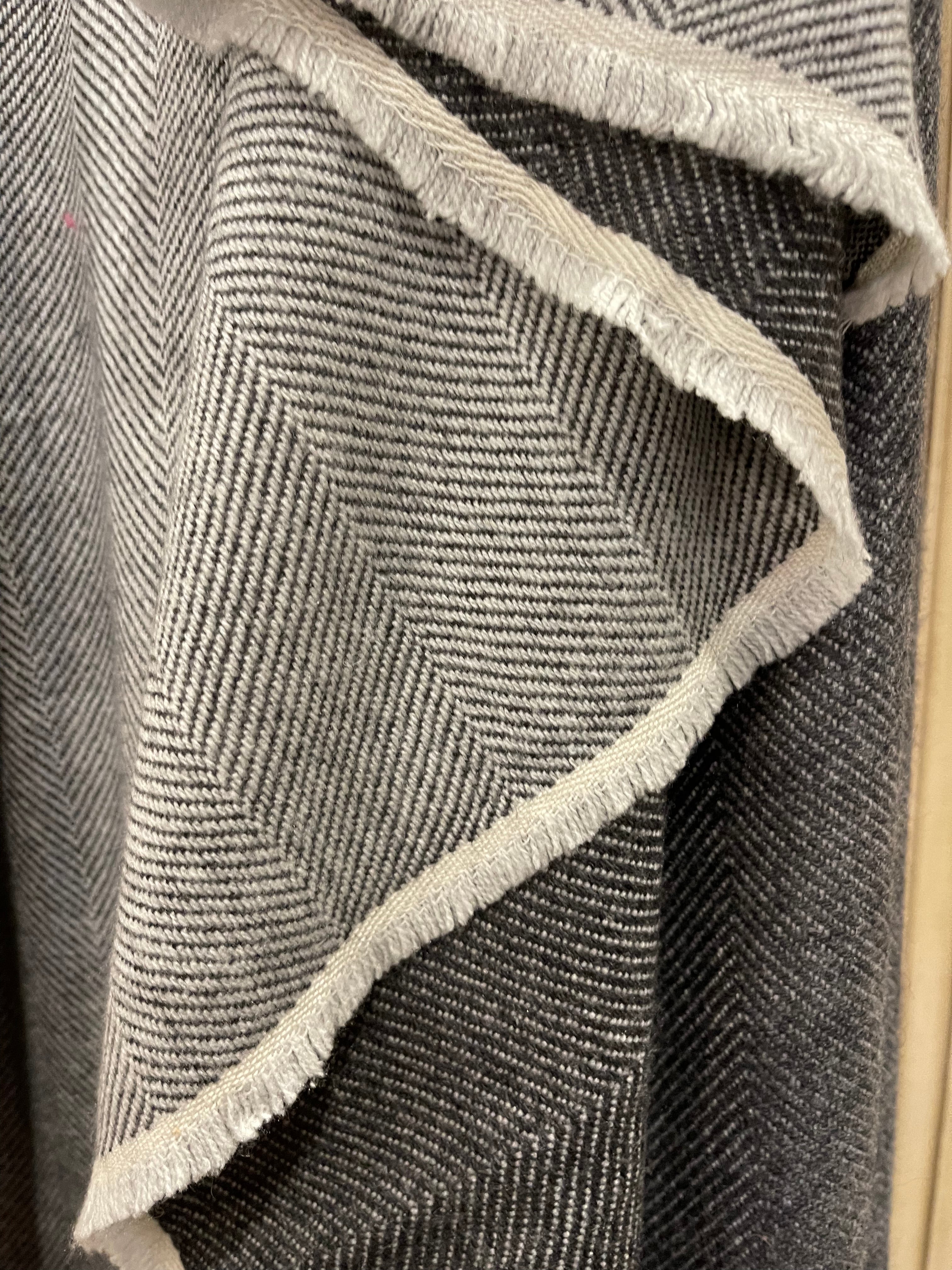 Cashmere Wrap - Charcoal Stripe