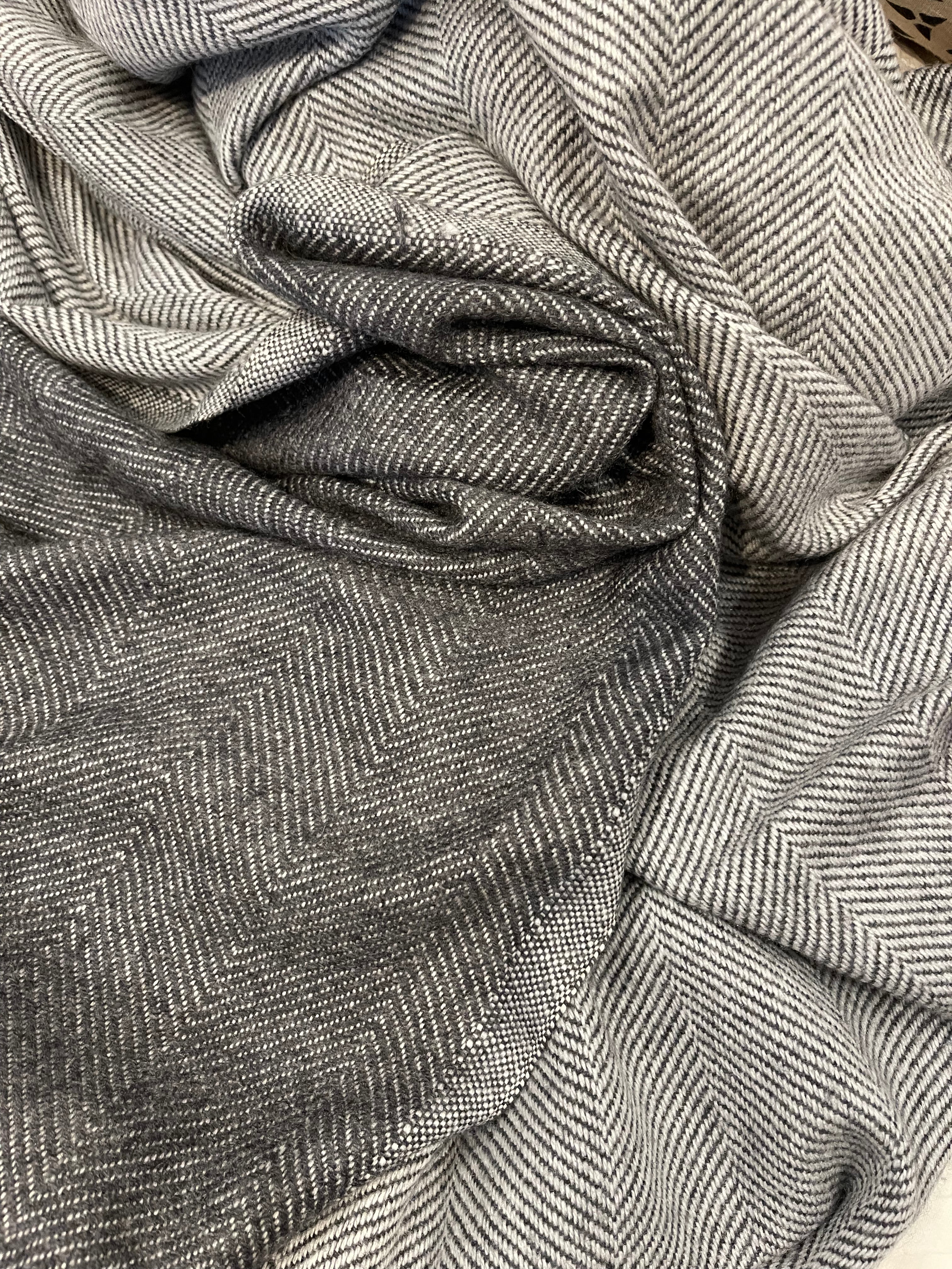 Cashmere Wrap - Charcoal Stripe