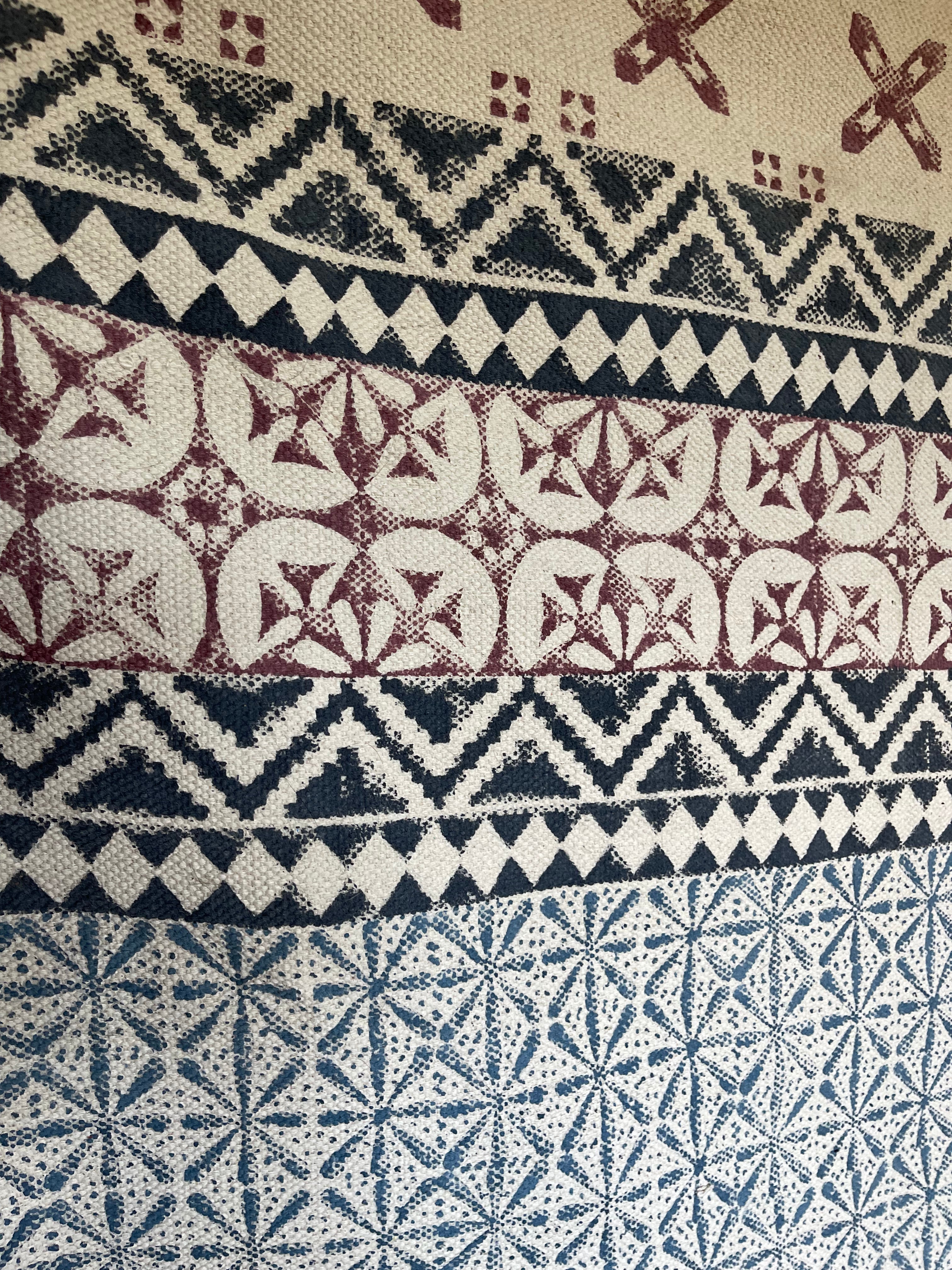 Dhurrie Cotton Rug - Intricate Indigo