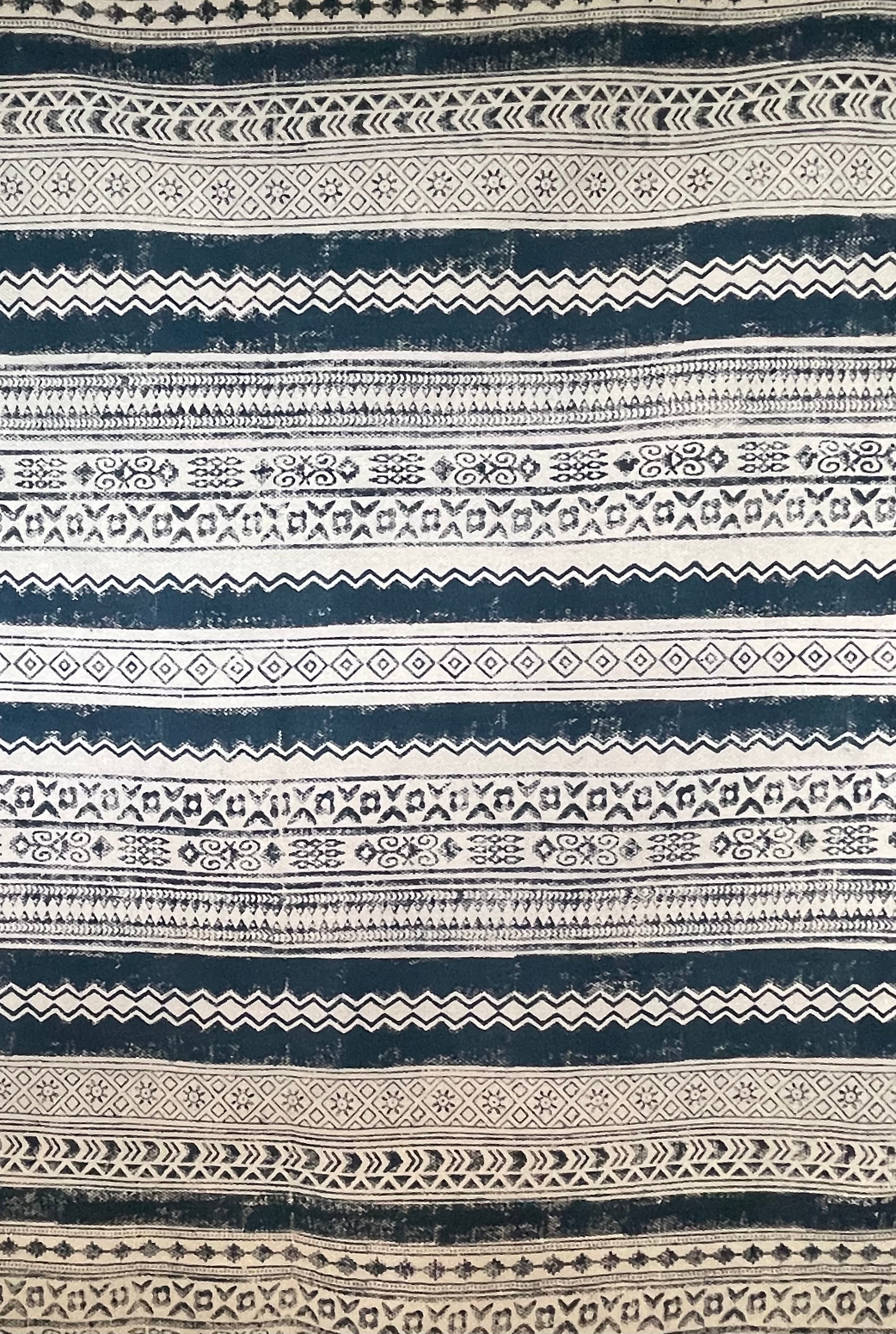 Dhurrie Cotton Rug - Indigo Stripe
