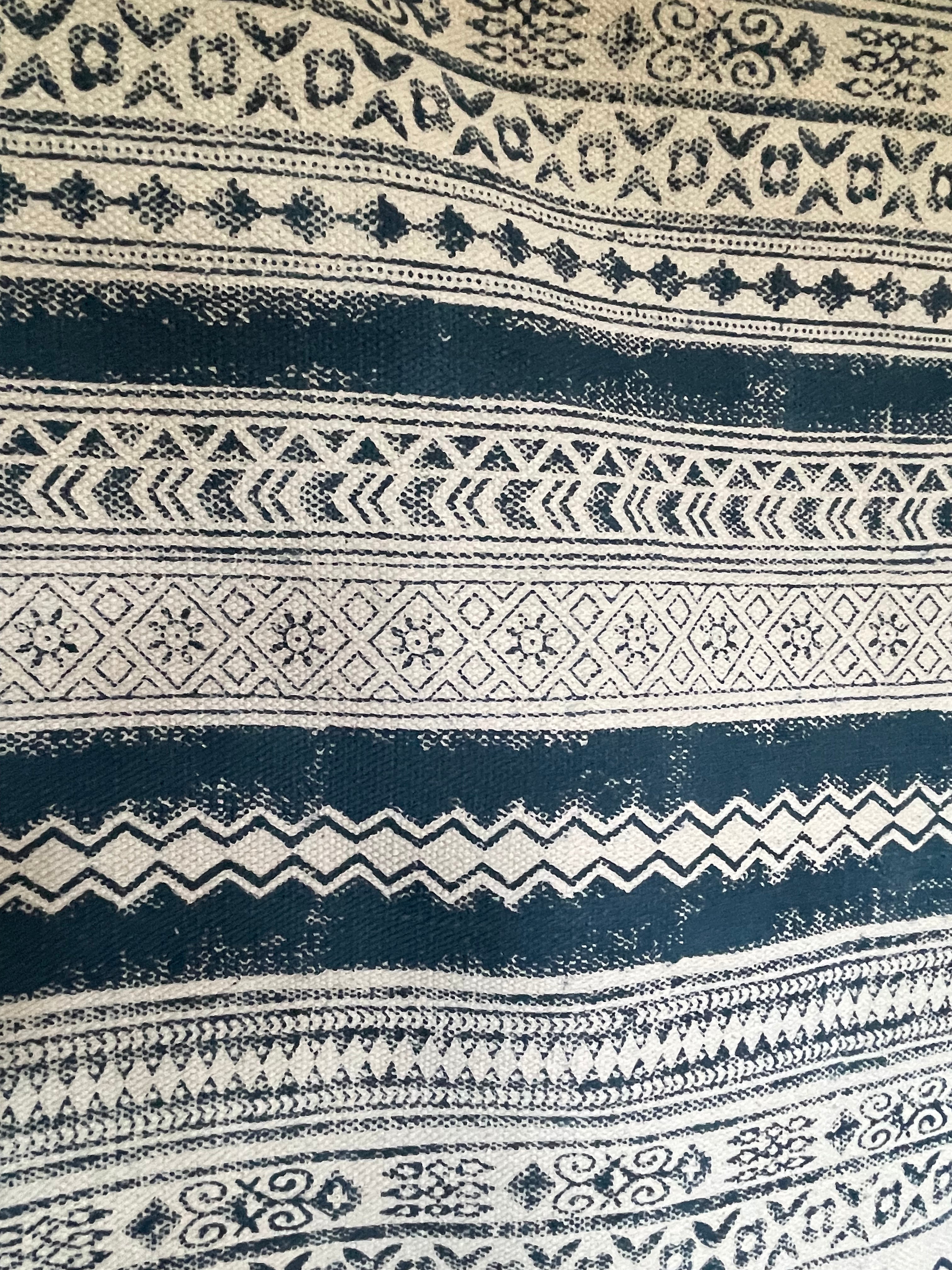 Dhurrie Cotton Rug - Indigo Stripe