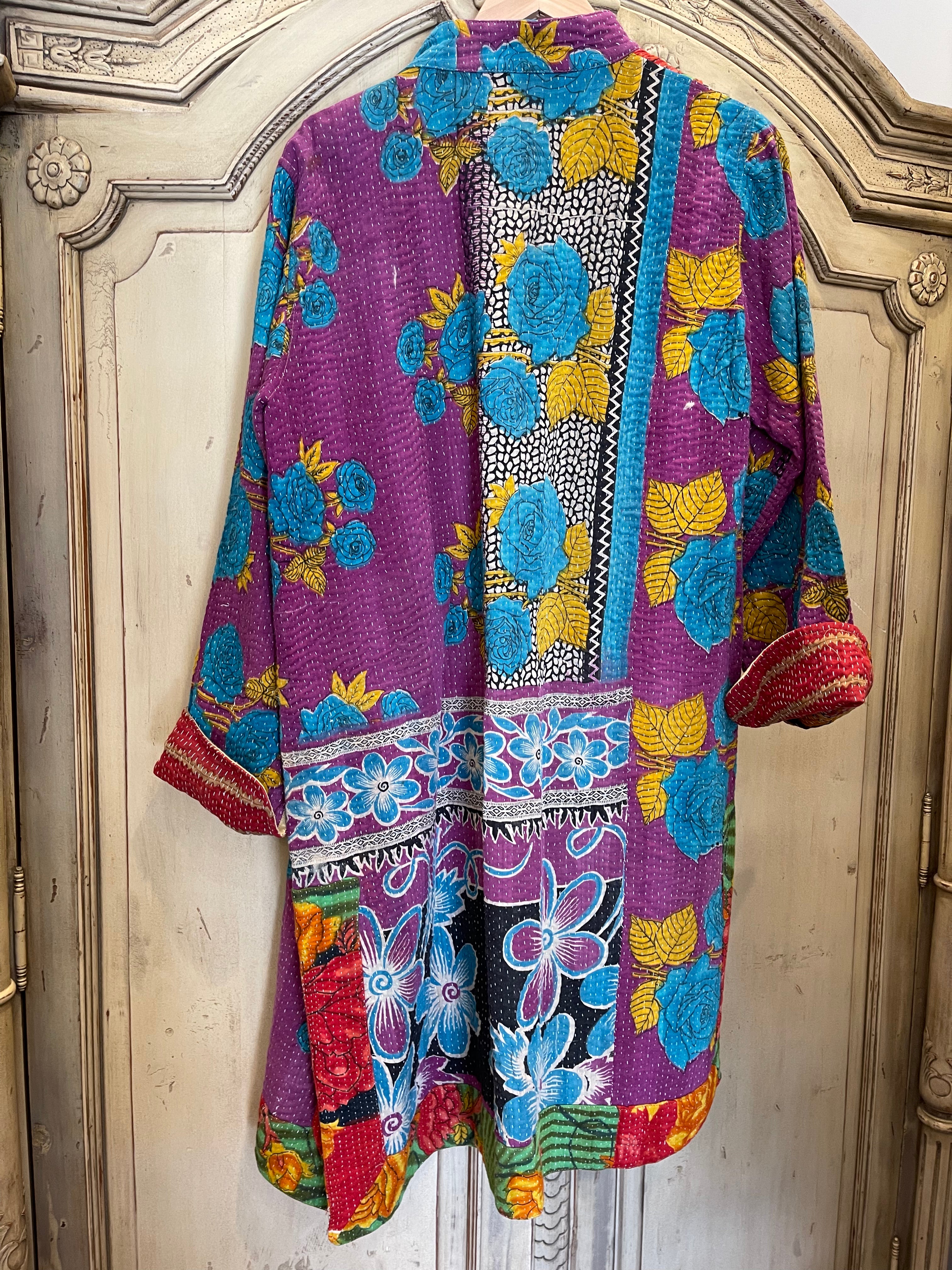 Vintage Kantha Jacket - Purple Punch