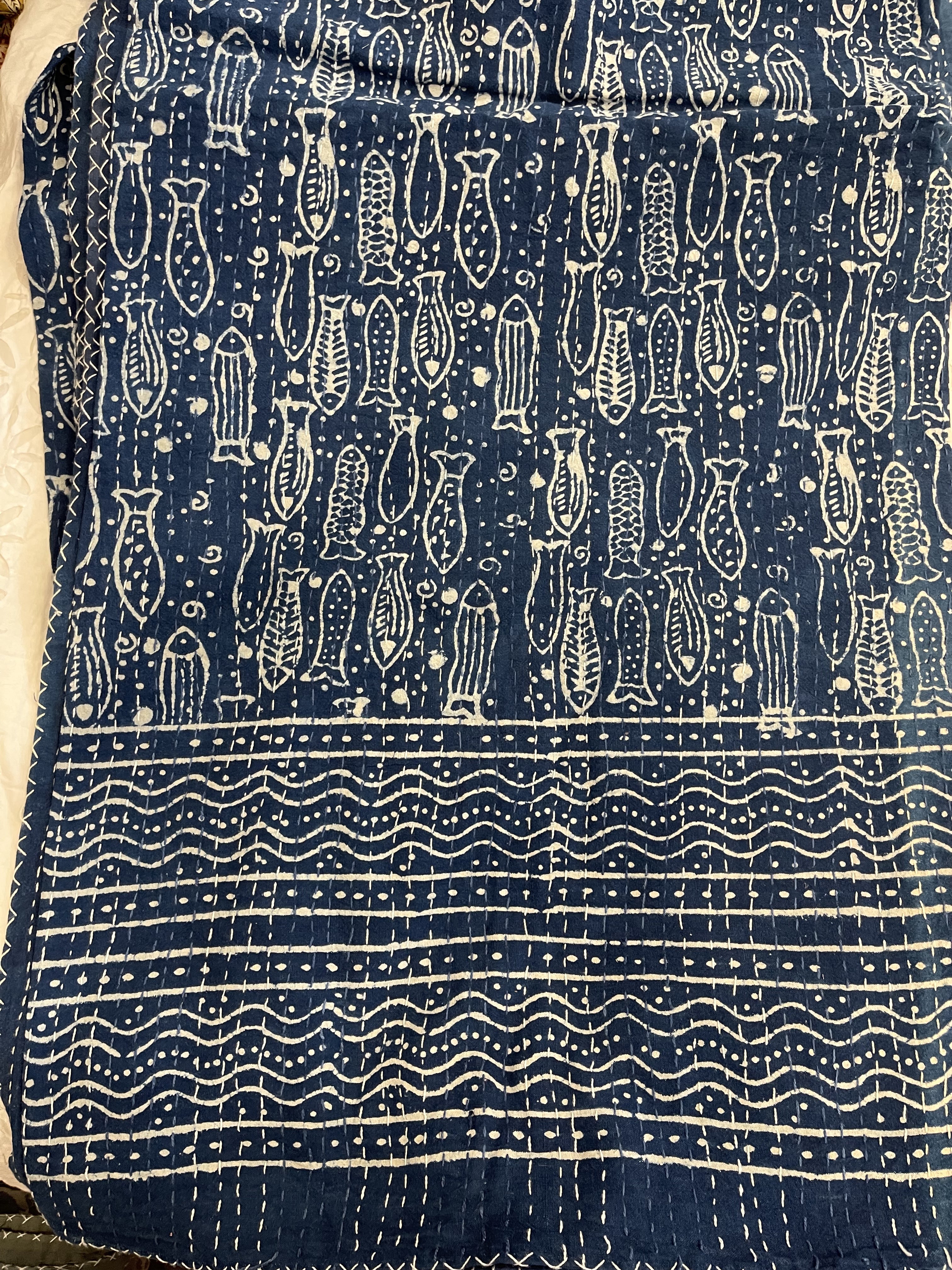 KANTHA - INDIGO FISH