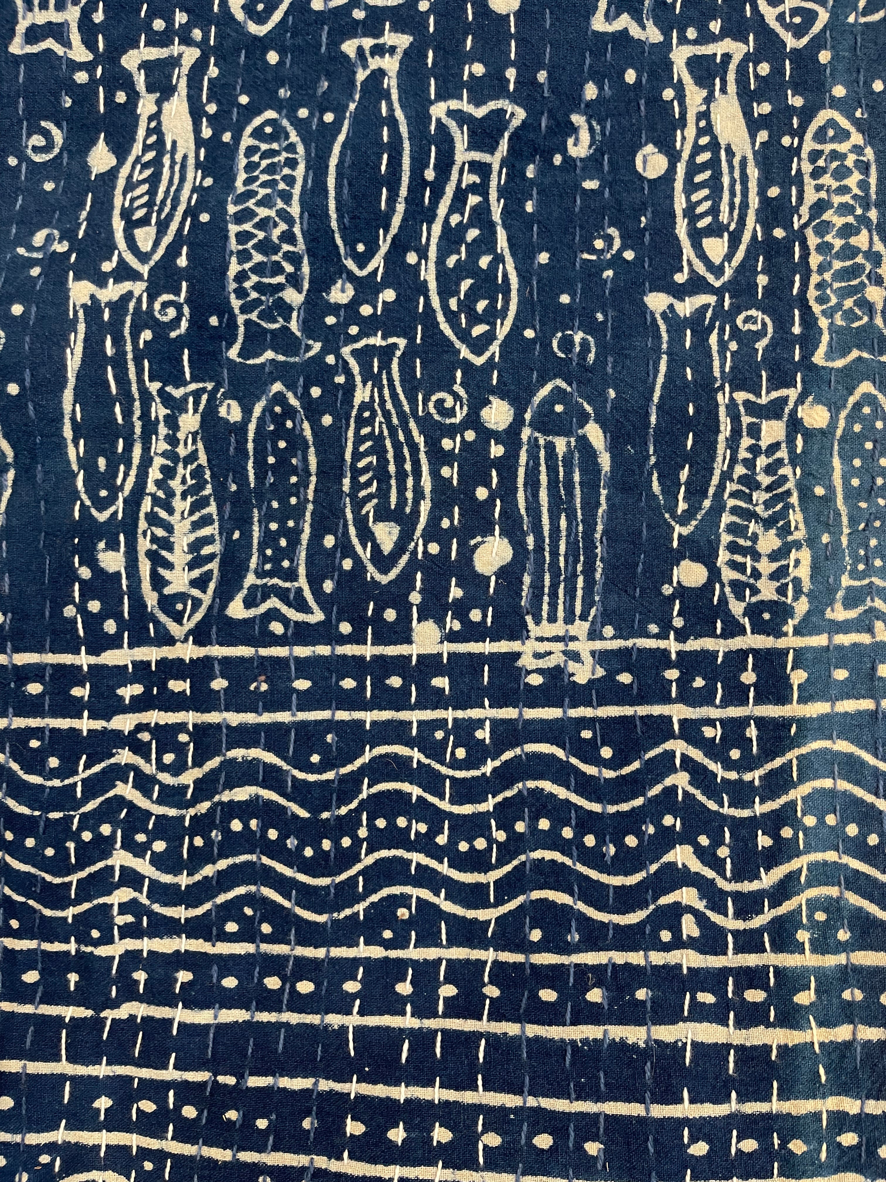 KANTHA - INDIGO FISH