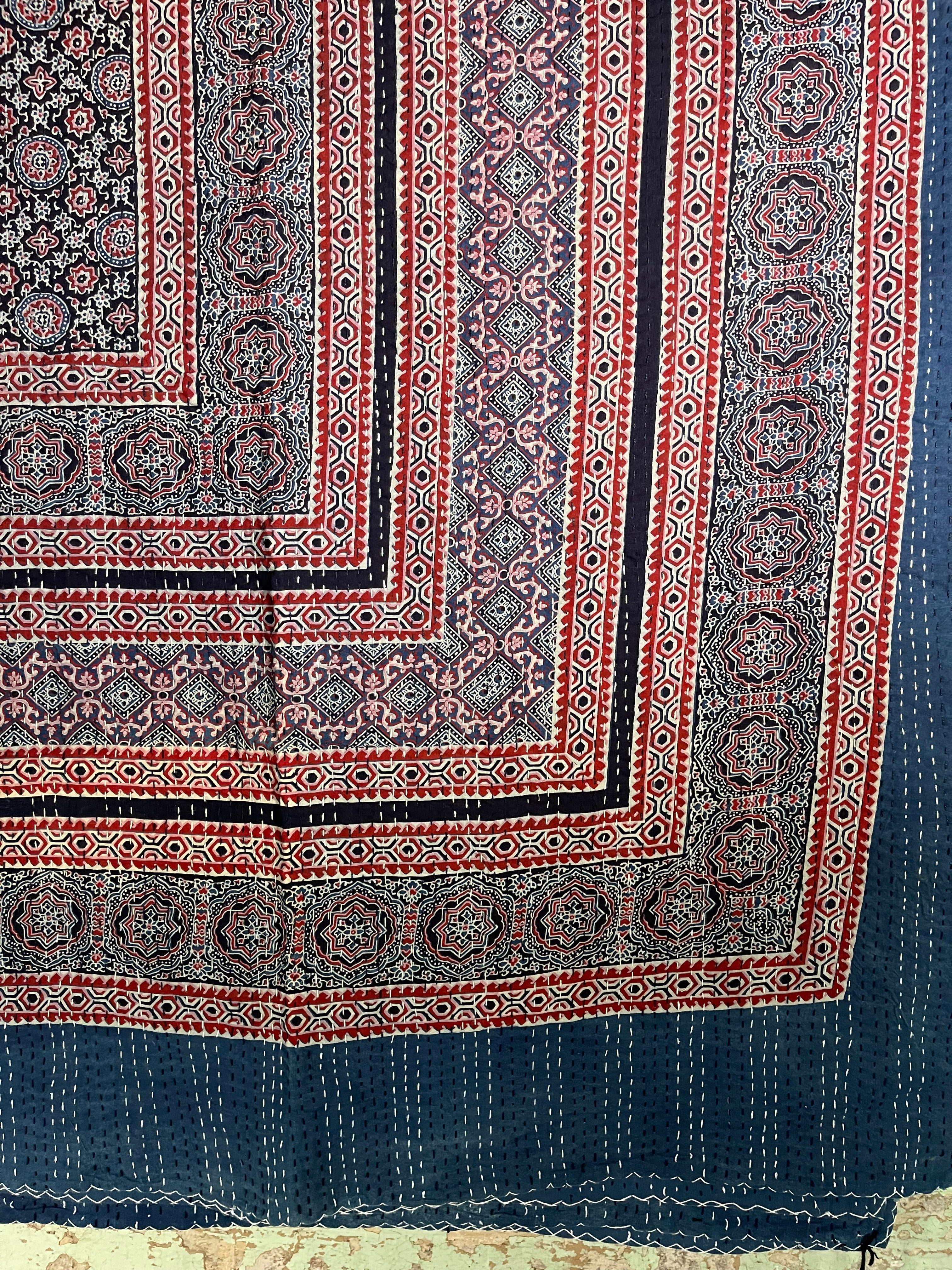 KANTHA - AJRAKH PRINT INDIGO BLUE