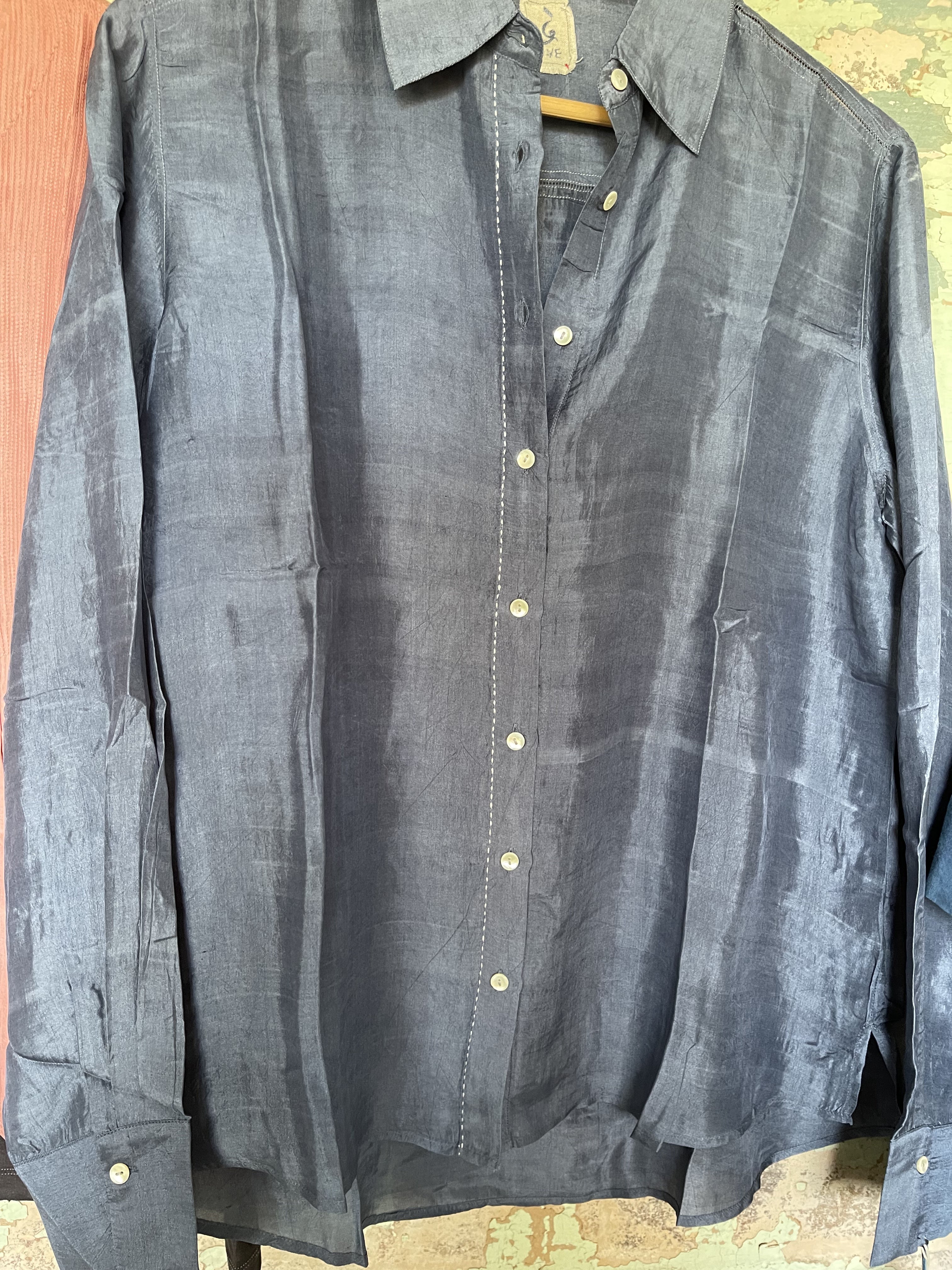 VAMIKA SILK SHIRT - Pewter