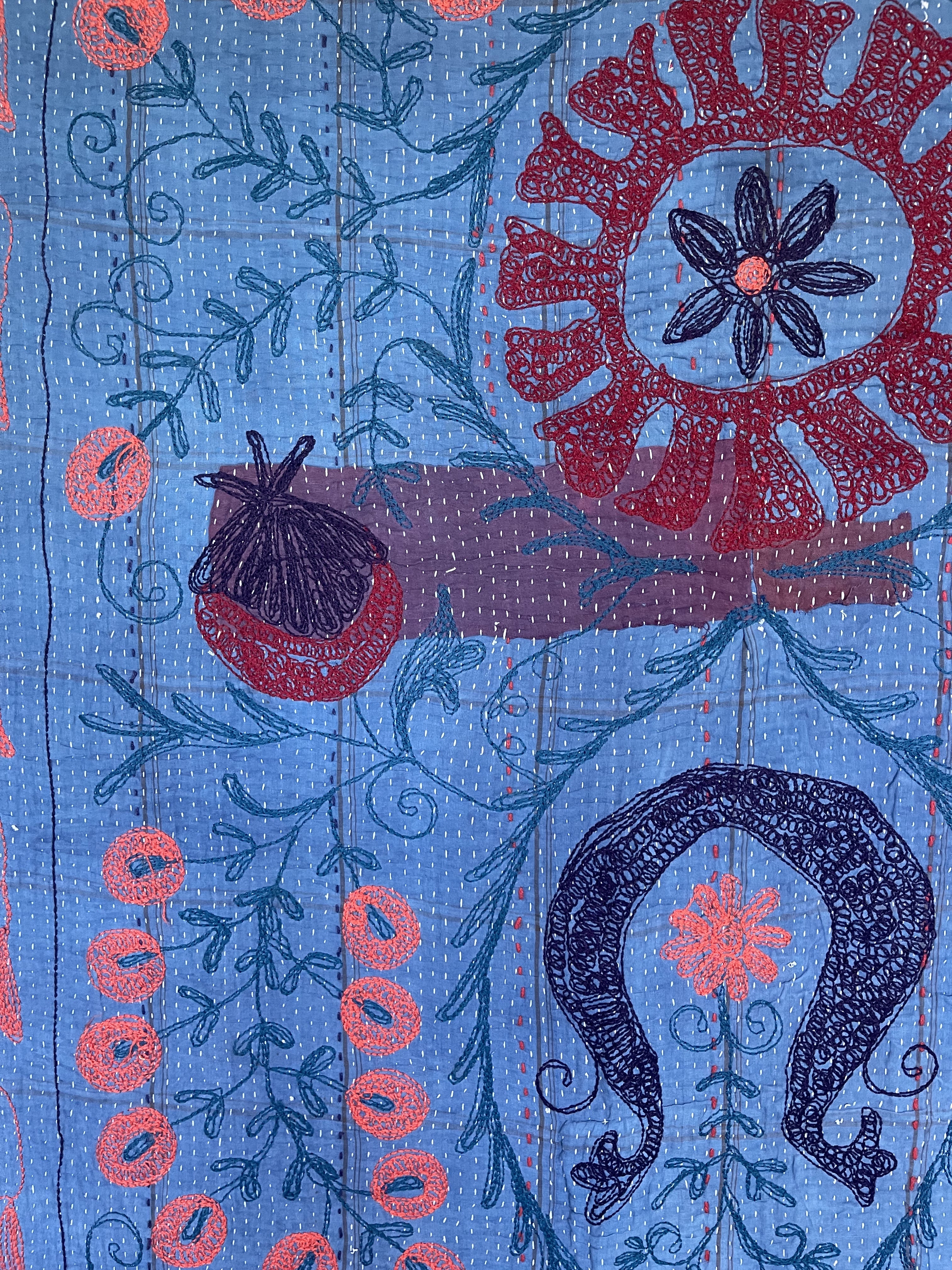 SUZANI VINTAGE KANTHA - OCEAN FANTASY