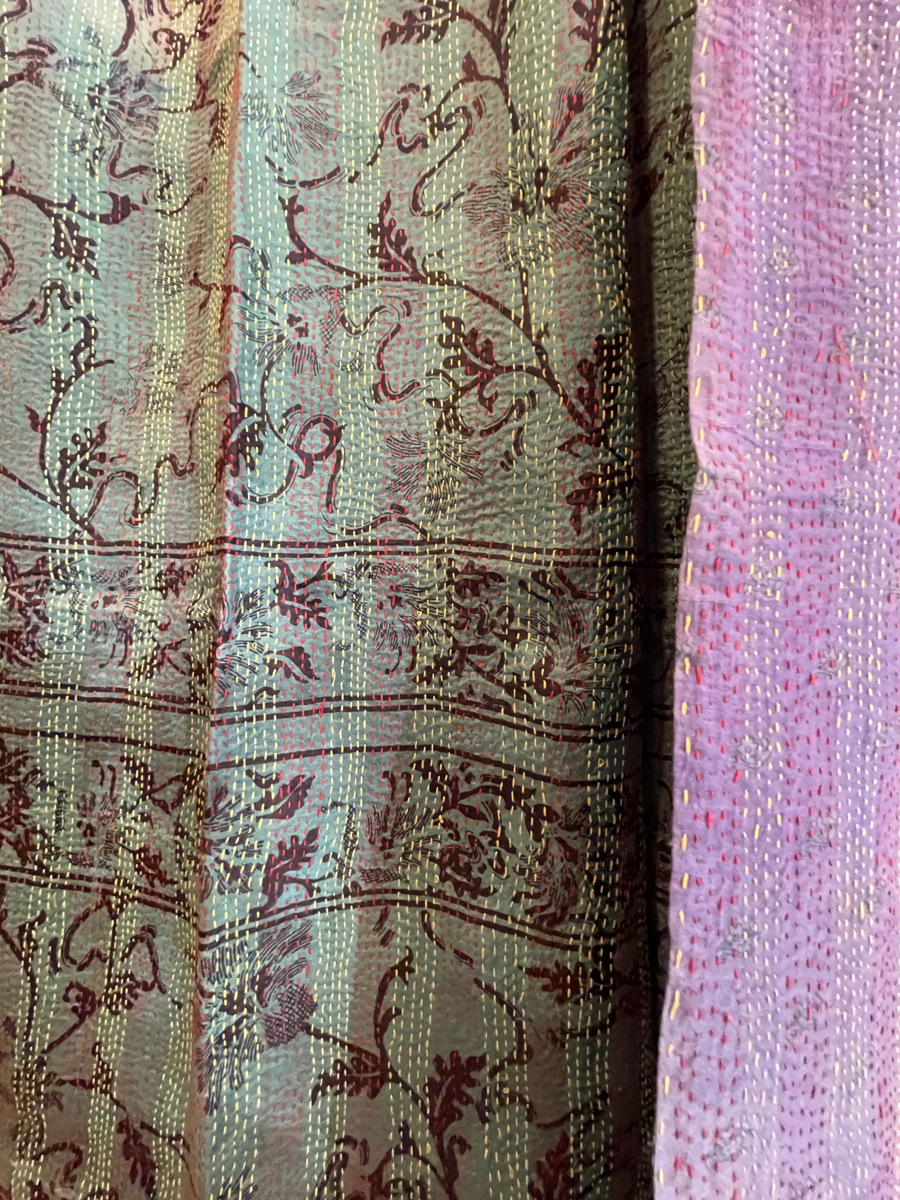 Vintage Silk Sari Wrap - Shaded Garden