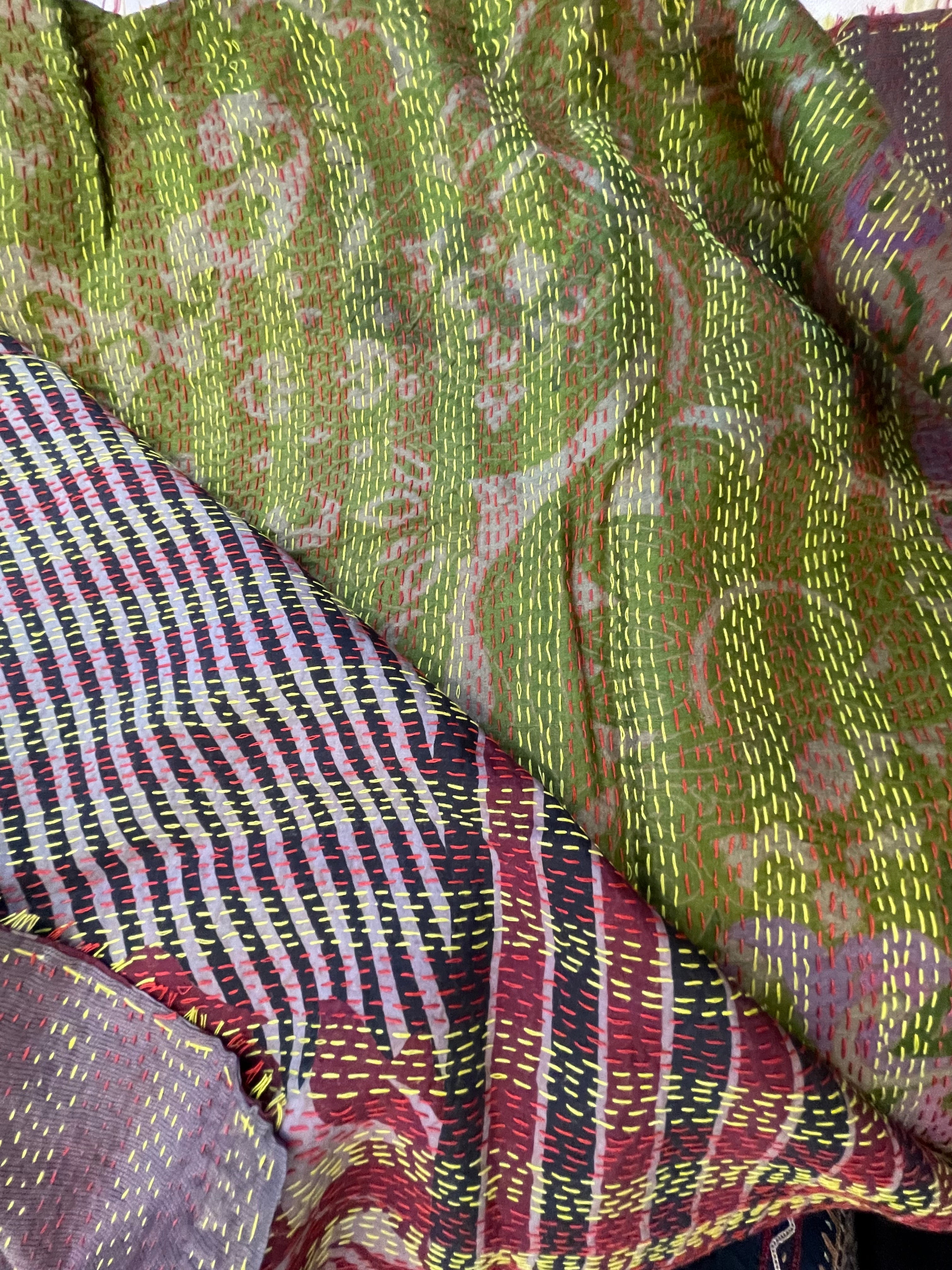 Vintage Silk Sari Wrap - Ombré Stripe