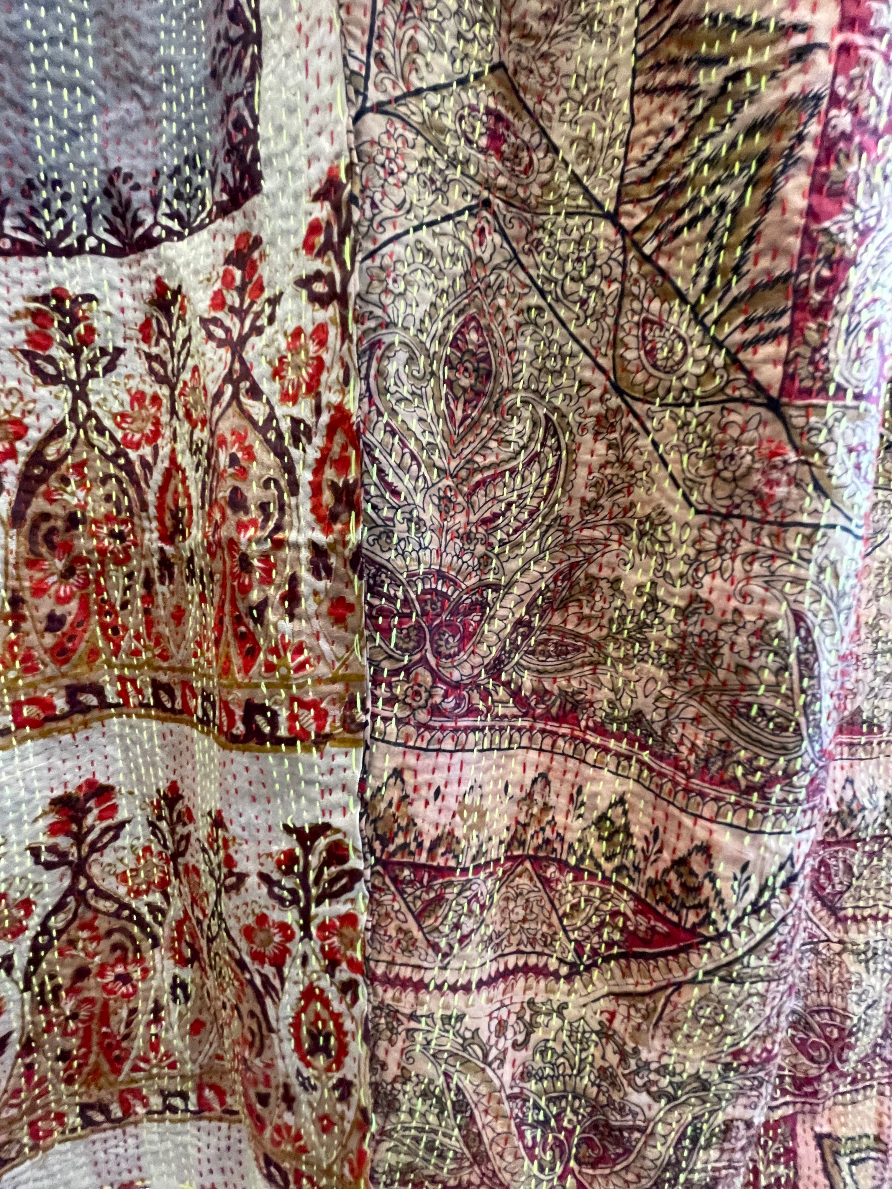 Vintage Silk Sari Wrap - Citrine Sun Garden
