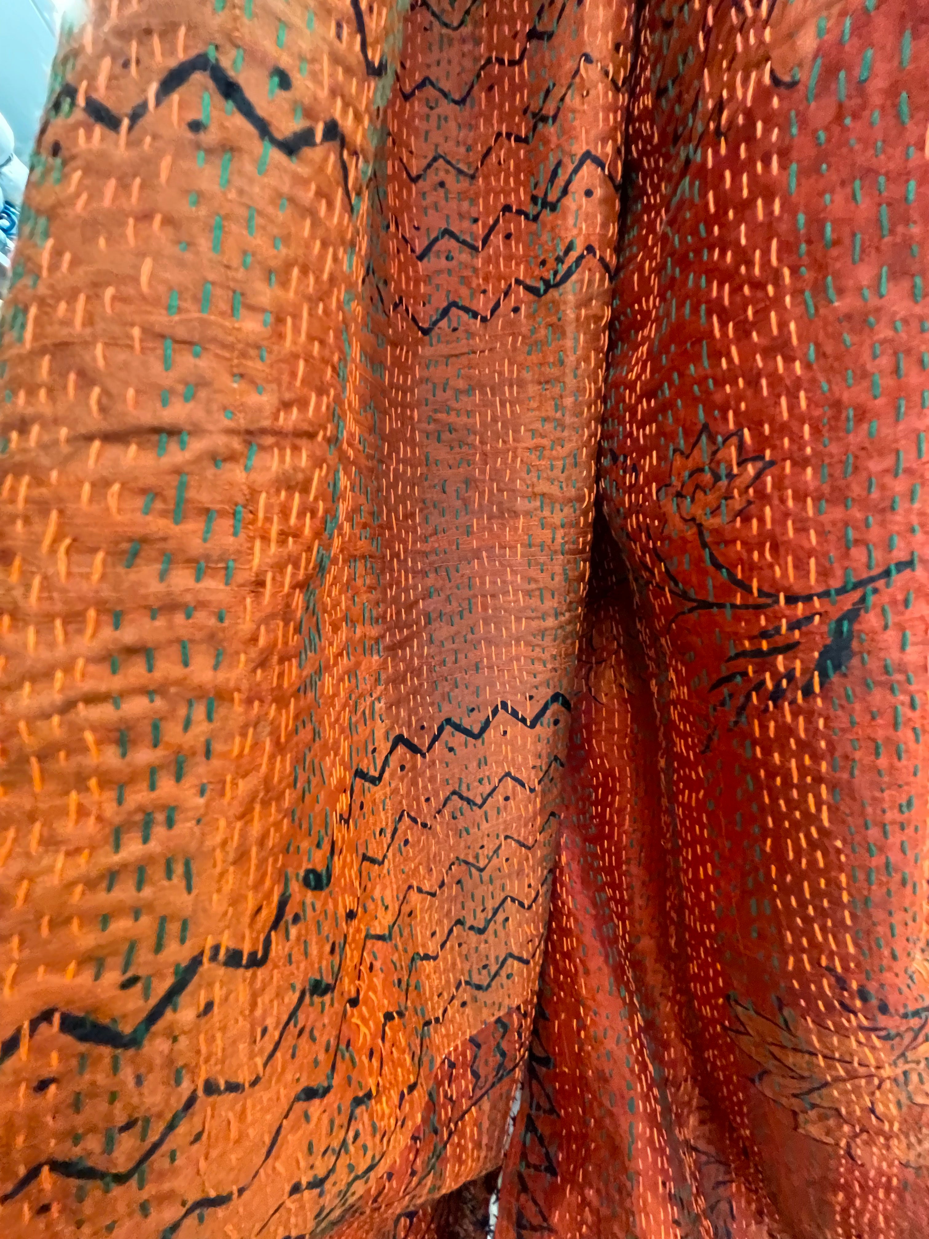 Vintage Silk Sari Wrap -  Patchwork Technicolor