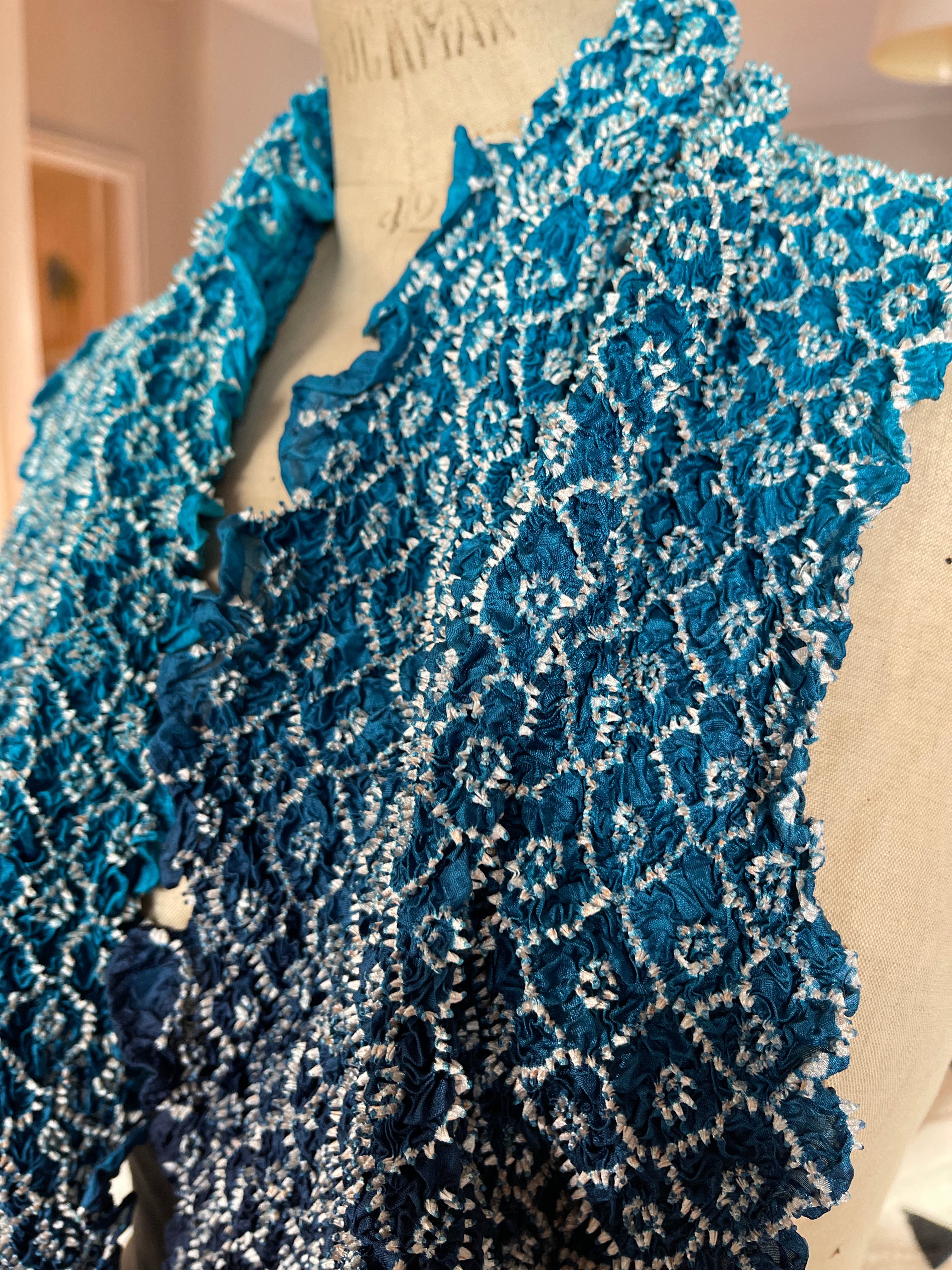 Bandhani Thousand Dot Silk Scarf - Coral Reef