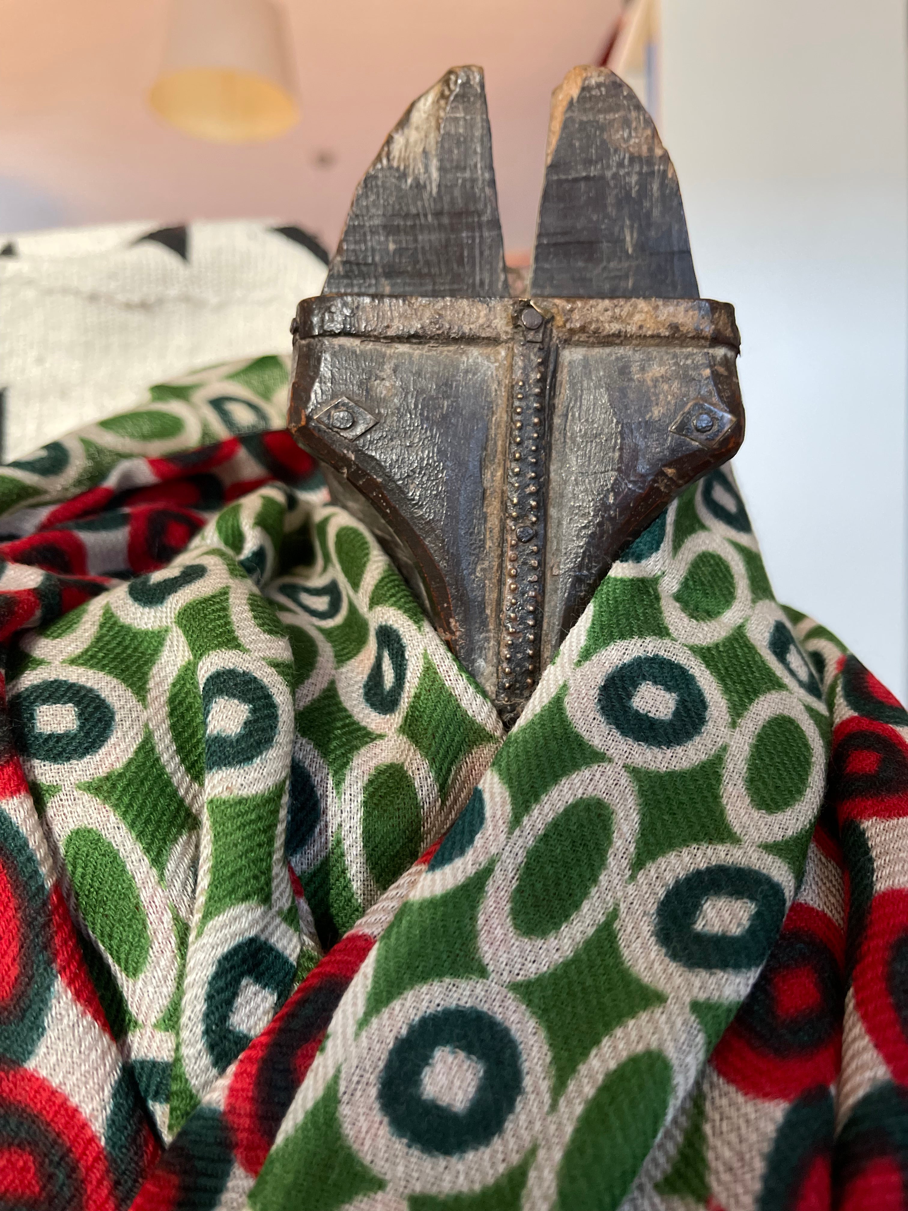 FINE MERINO WOOL - GEOMETRY IN GREEN