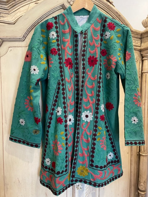 Suzani Tribal Jacket Long - Woodland Rust