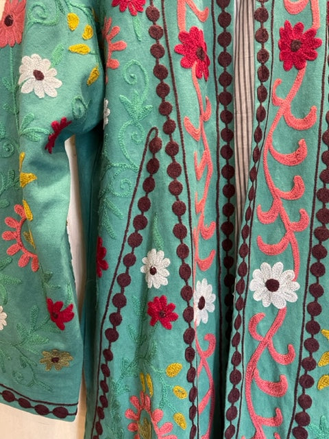 Suzani Tribal Jacket Long - Woodland Rust