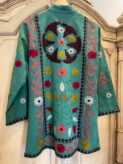 Suzani Tribal Jacket Long - Woodland Rust
