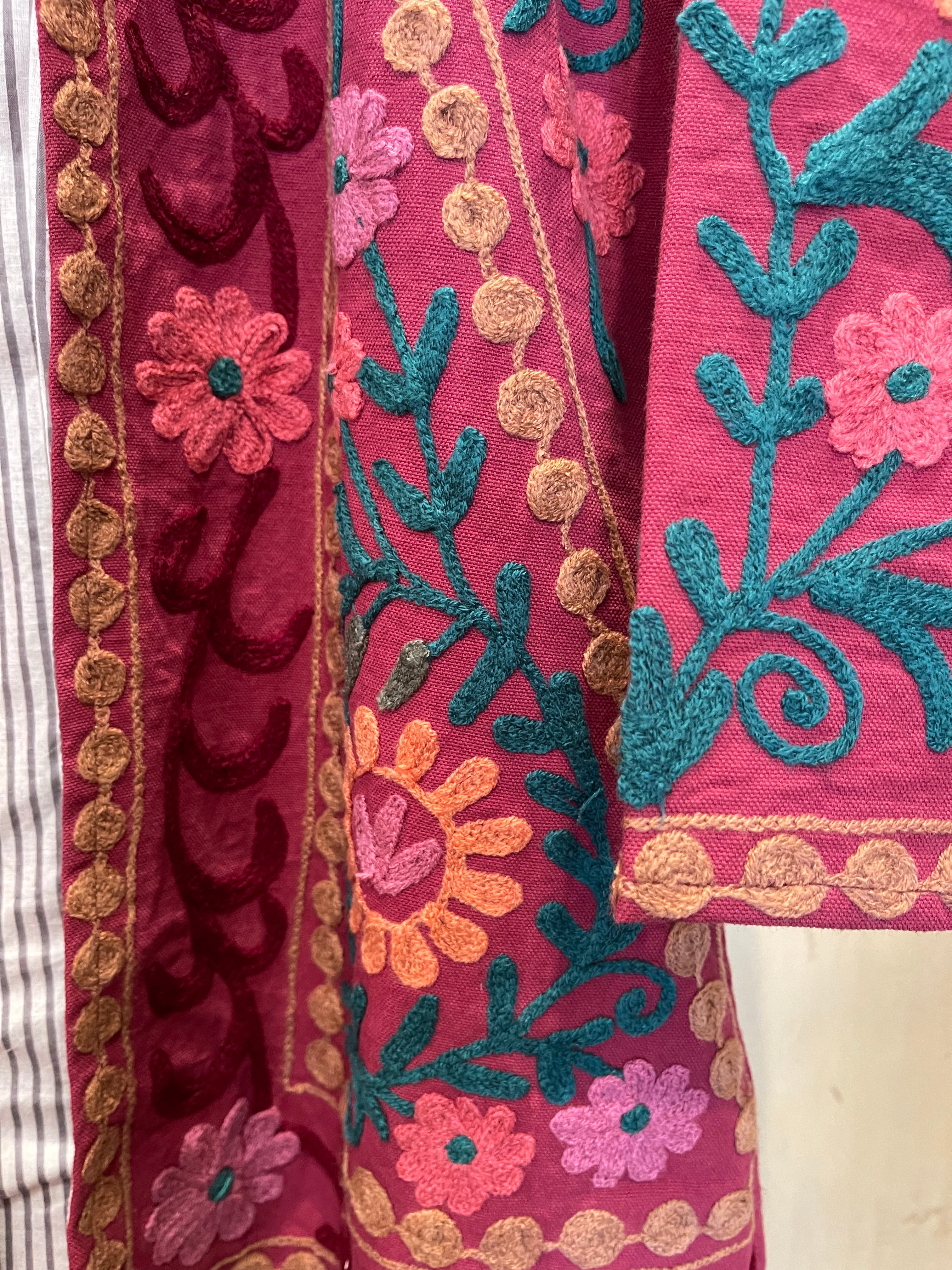 Suzani Tribal Jacket Long - Cherry Forest