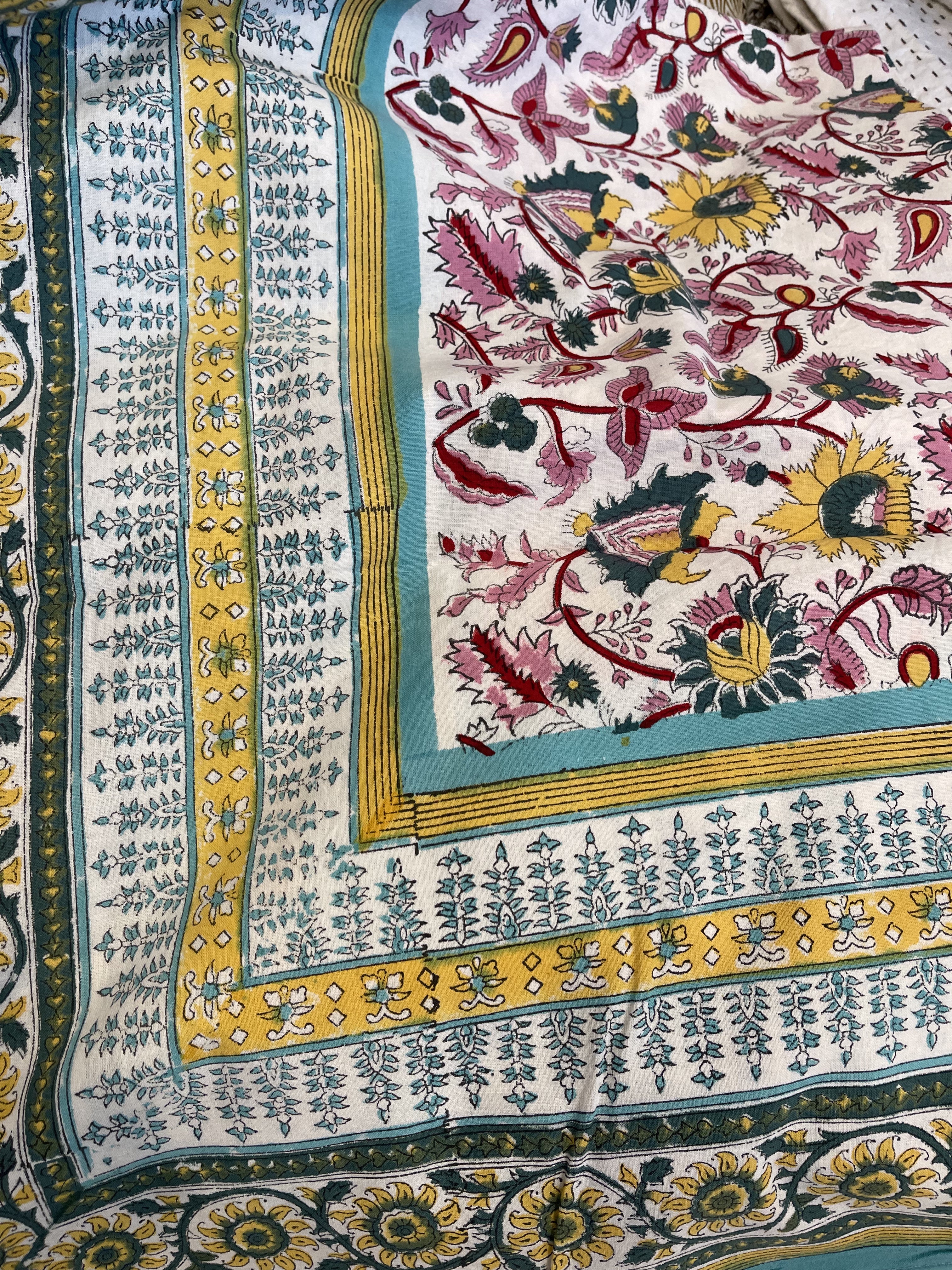 Block Printed Cotton Sheet - INDIAN DREAMING