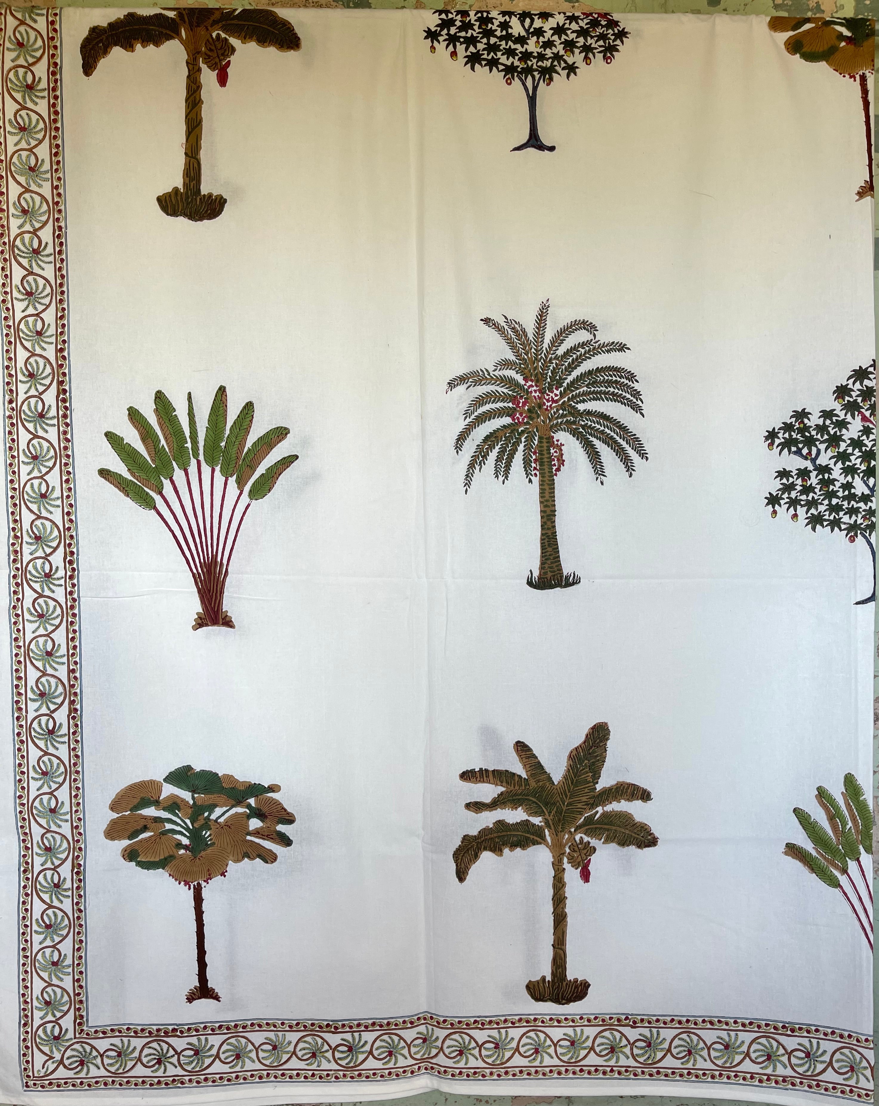 Block Printed Cotton Sheet - BOTANICAL