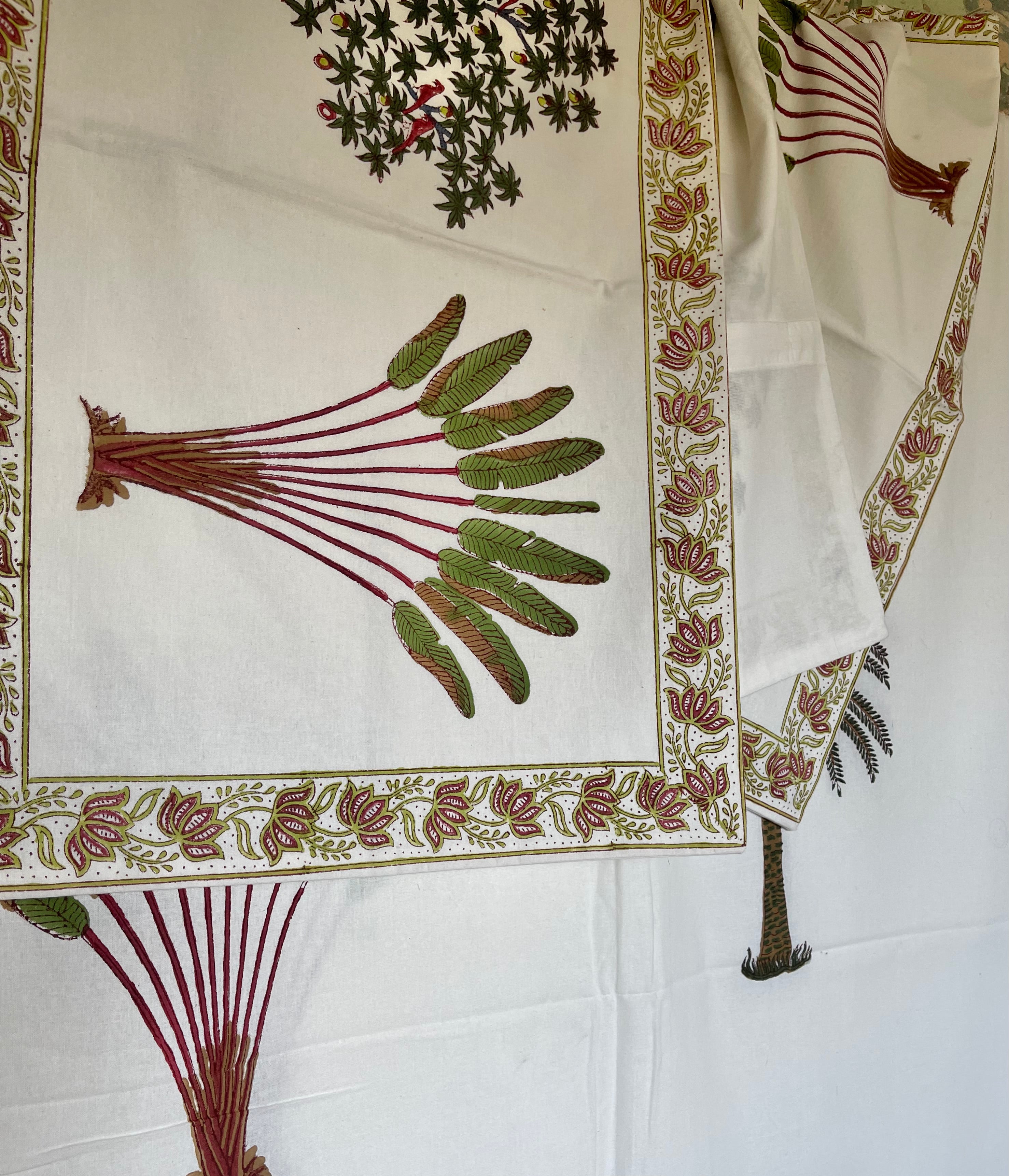 Block Printed Cotton Sheet - BOTANICAL