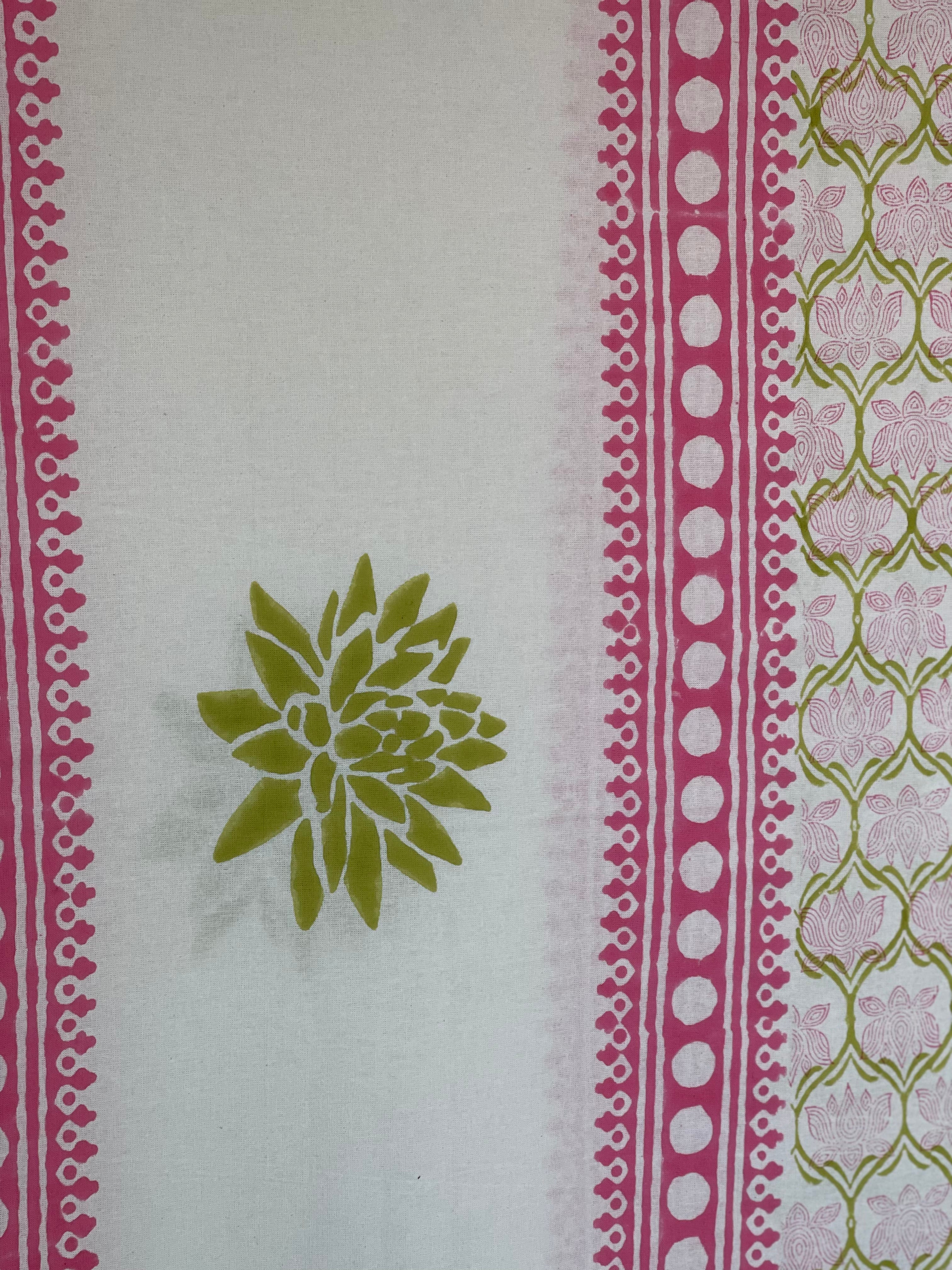 Block Printed Cotton Sheet - LOTUS