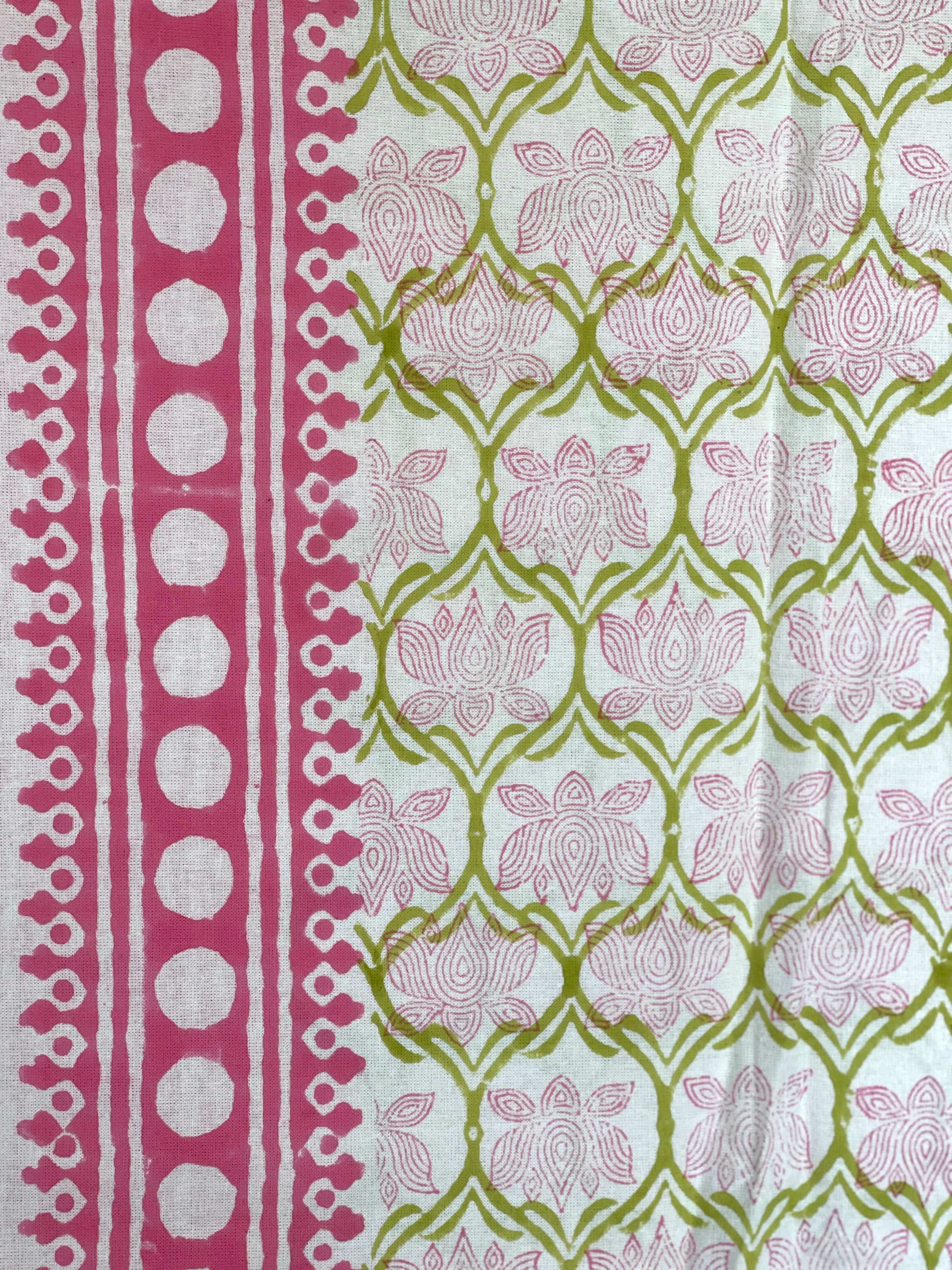 Block Printed Cotton Sheet - LOTUS