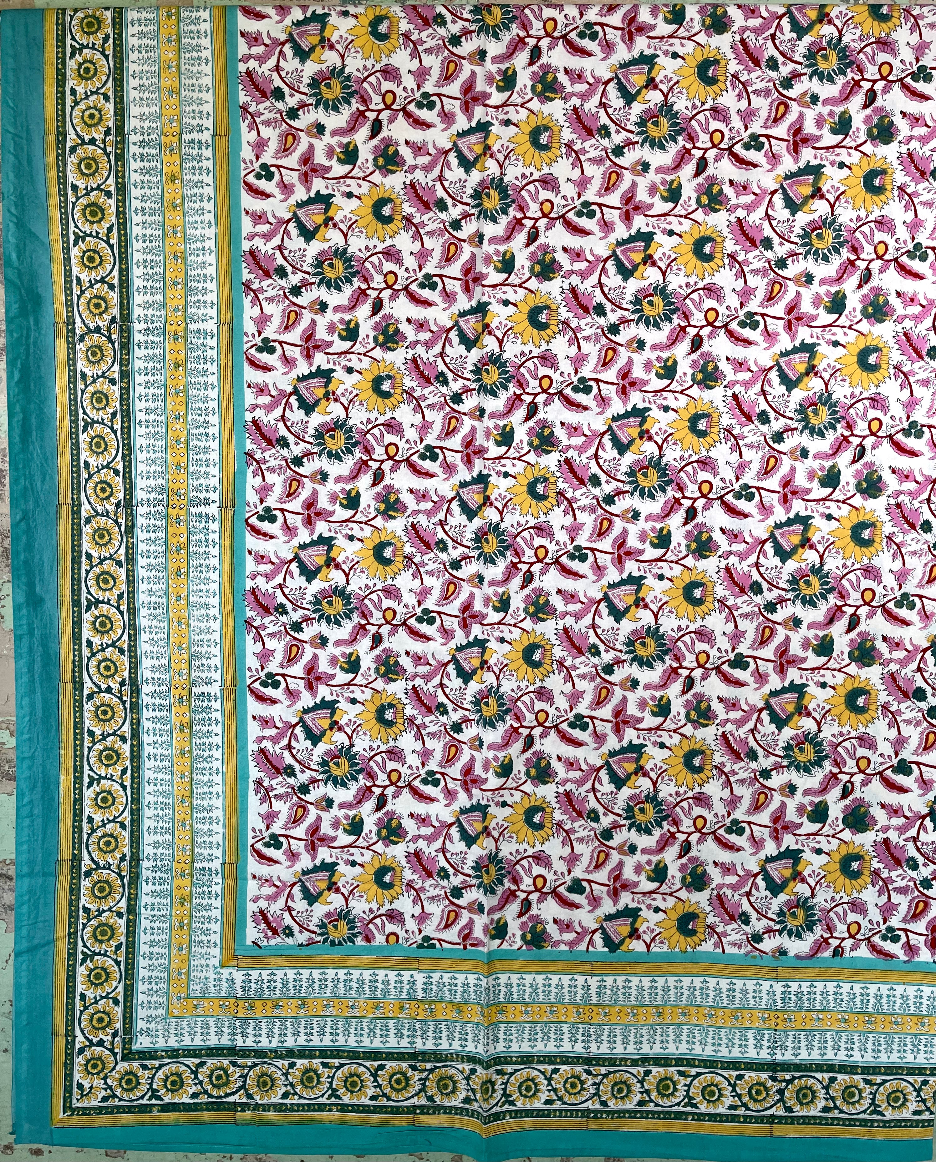 Block Printed Cotton Sheet - INDIAN DREAMING