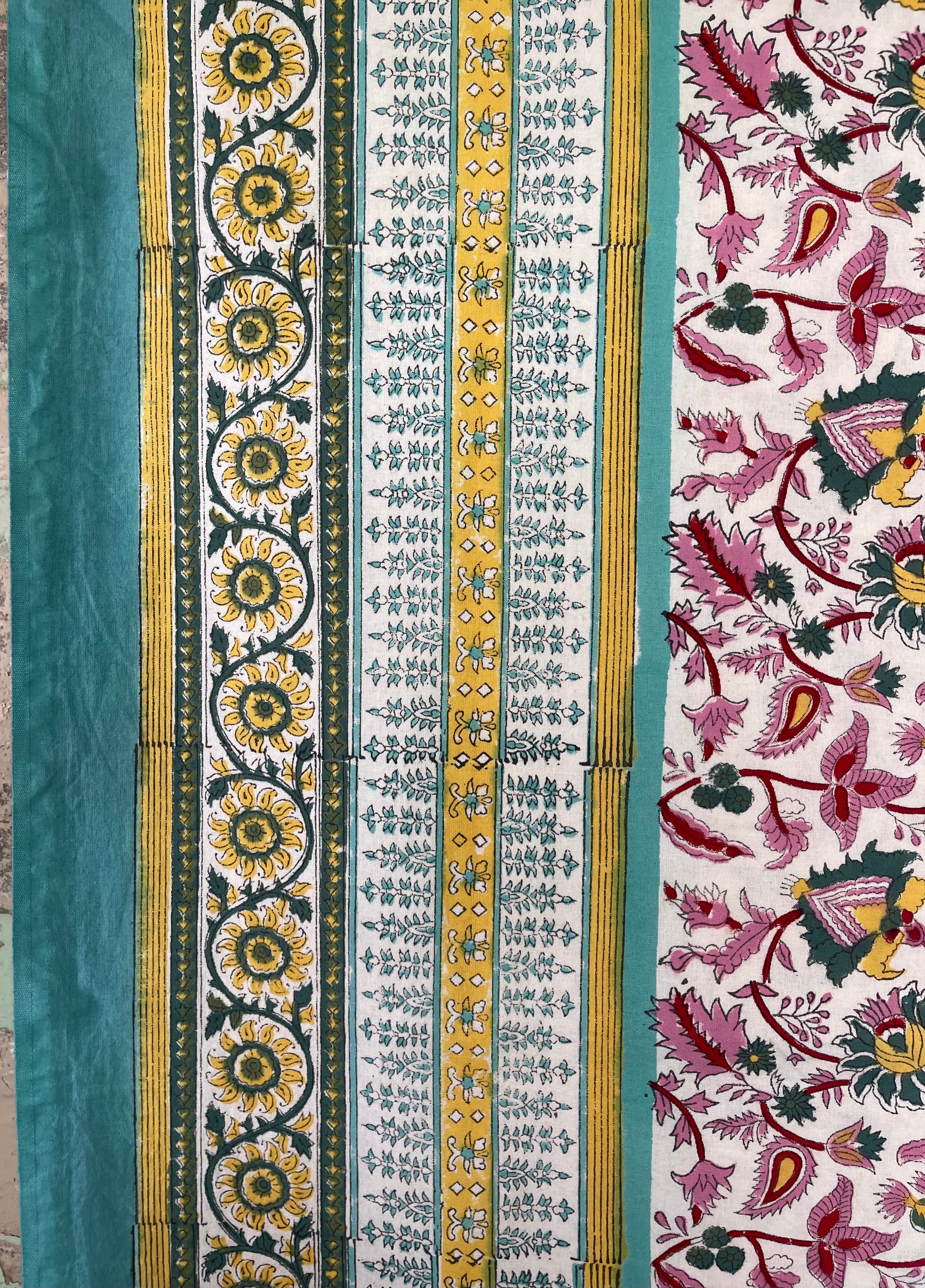 Block Printed Cotton Sheet - INDIAN DREAMING