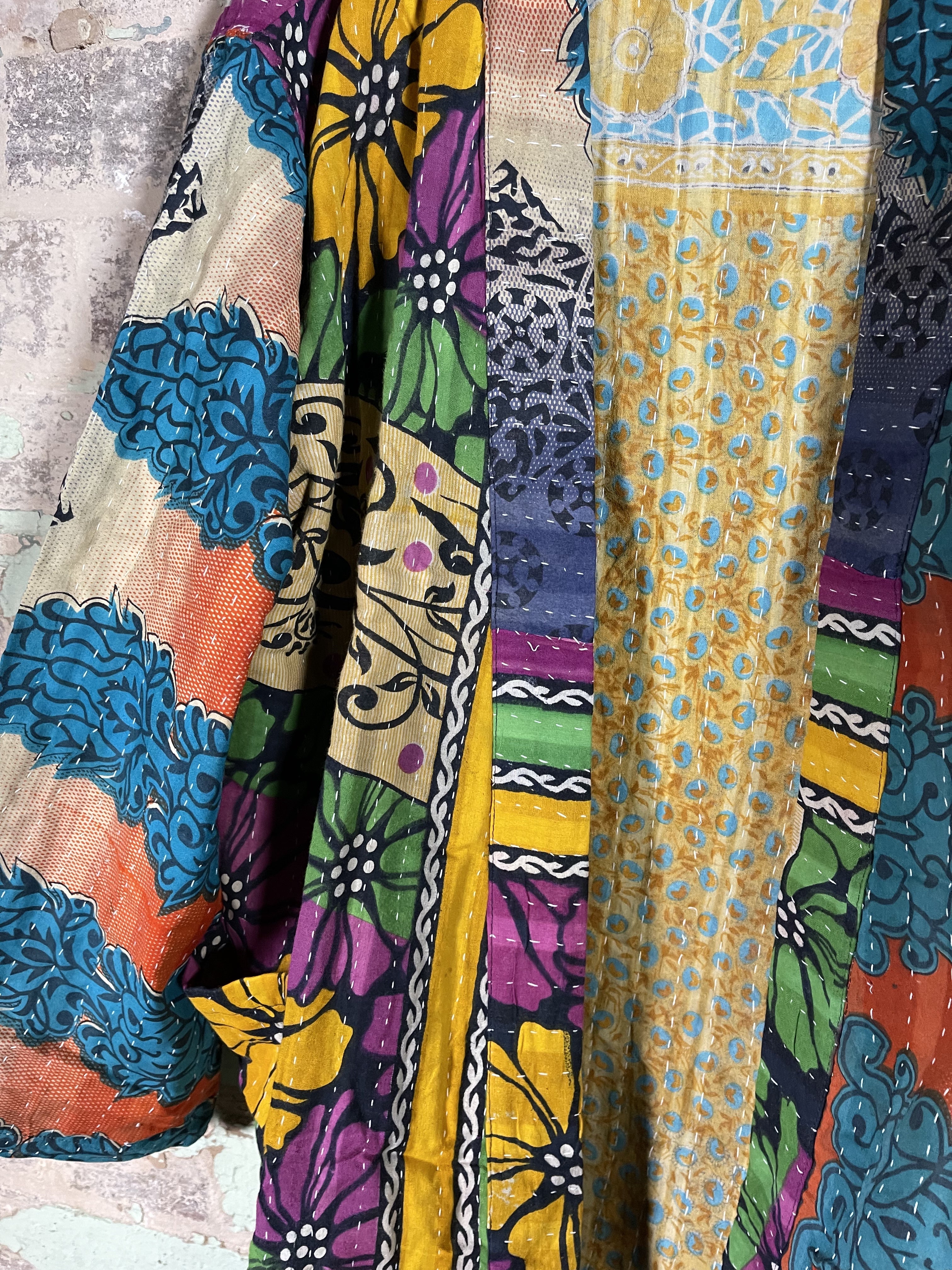 Vintage Kantha Kimono - Equatorial Lush
