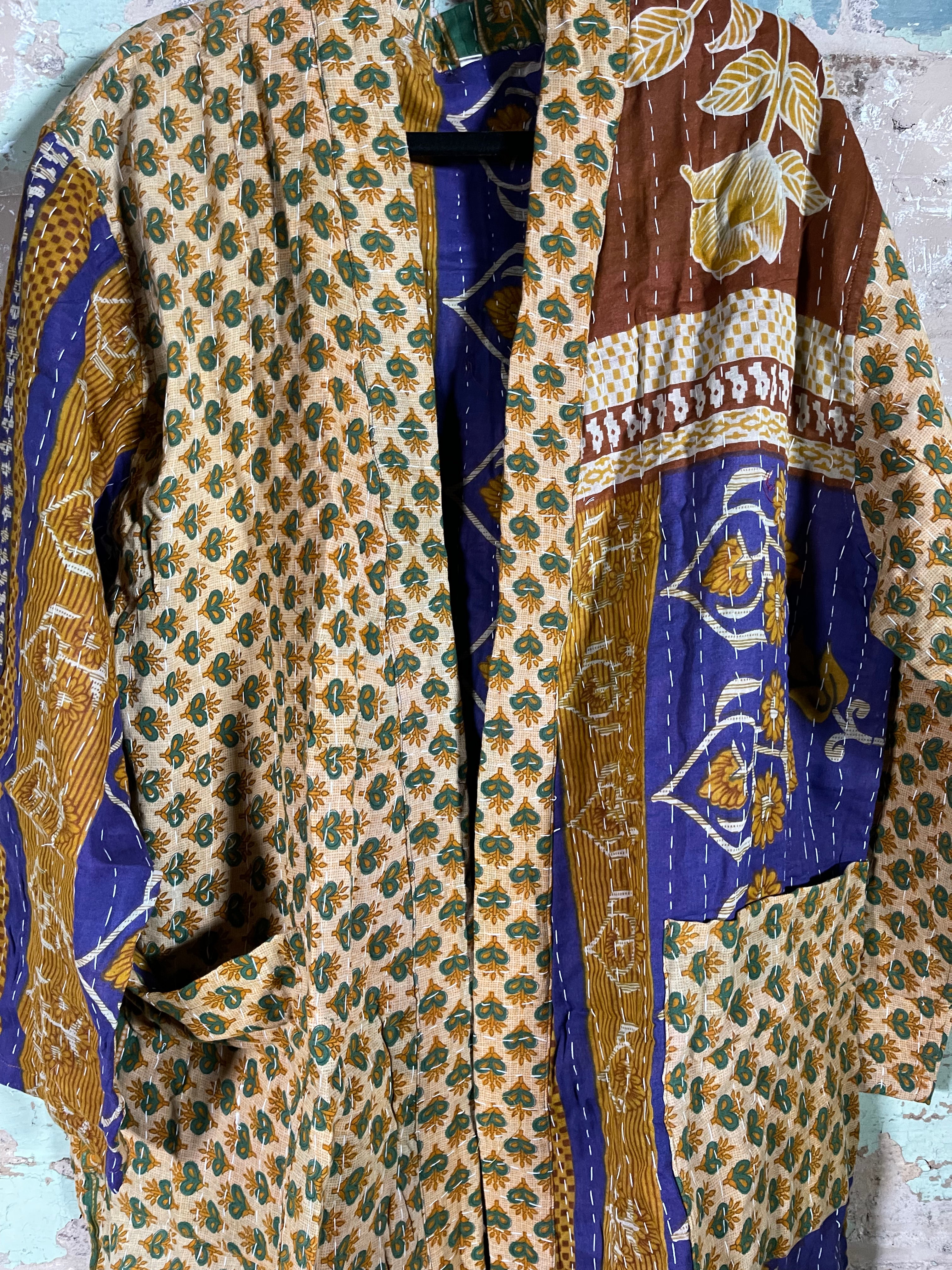 Vintage Kantha Kimono - Earthy Morning