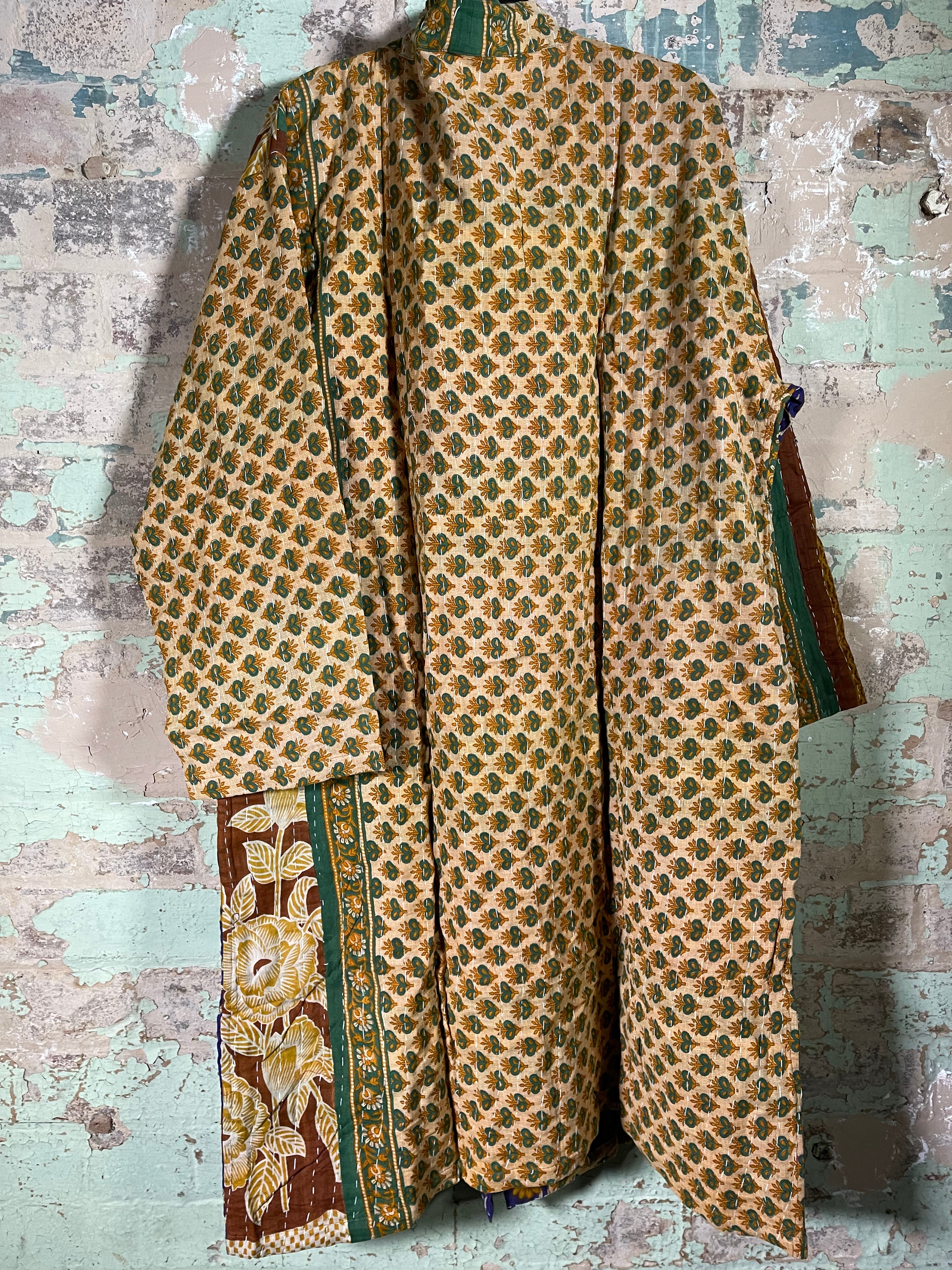 Vintage Kantha Kimono - Earthy Morning
