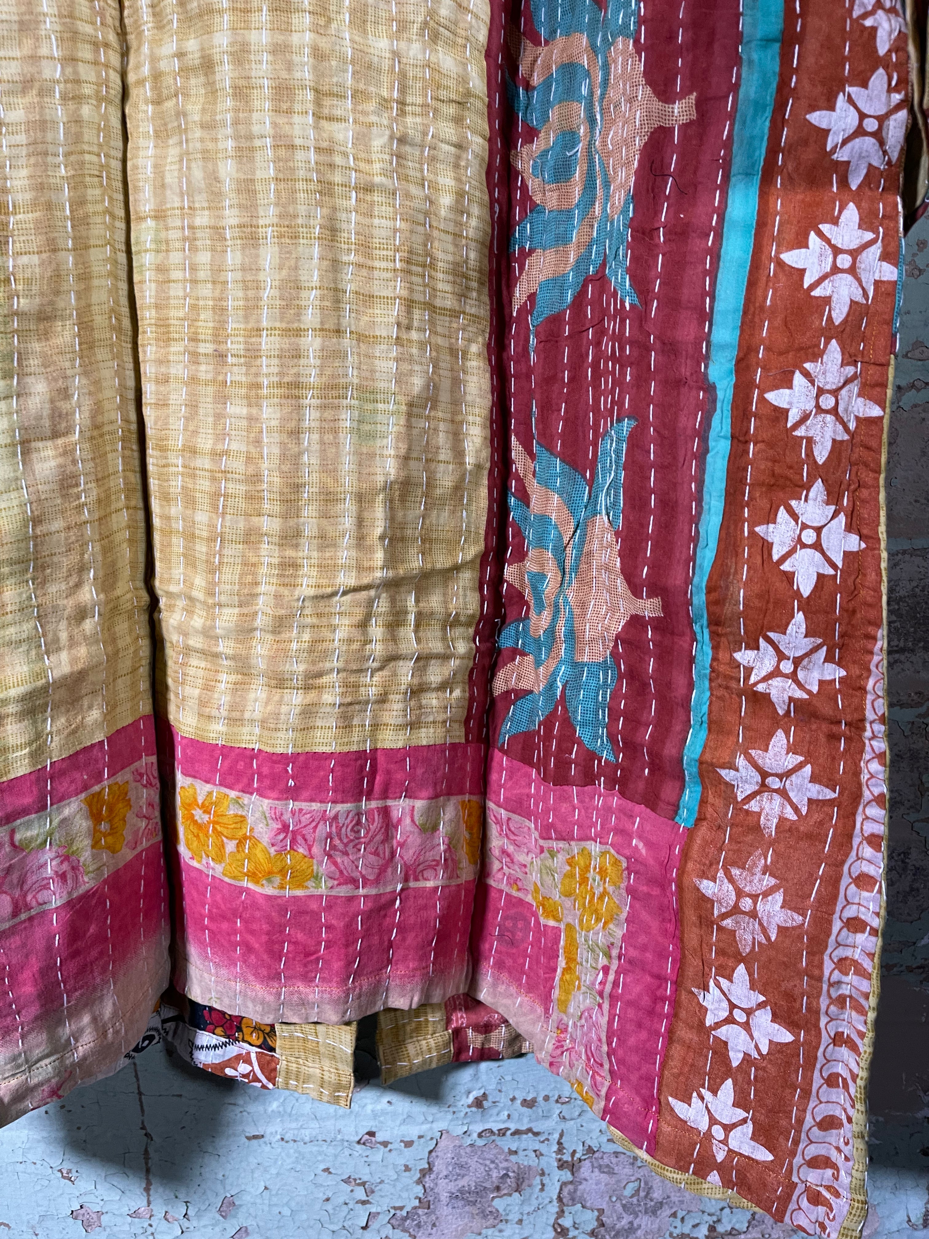 Vintage Kantha Kimono - Holiday Vibe