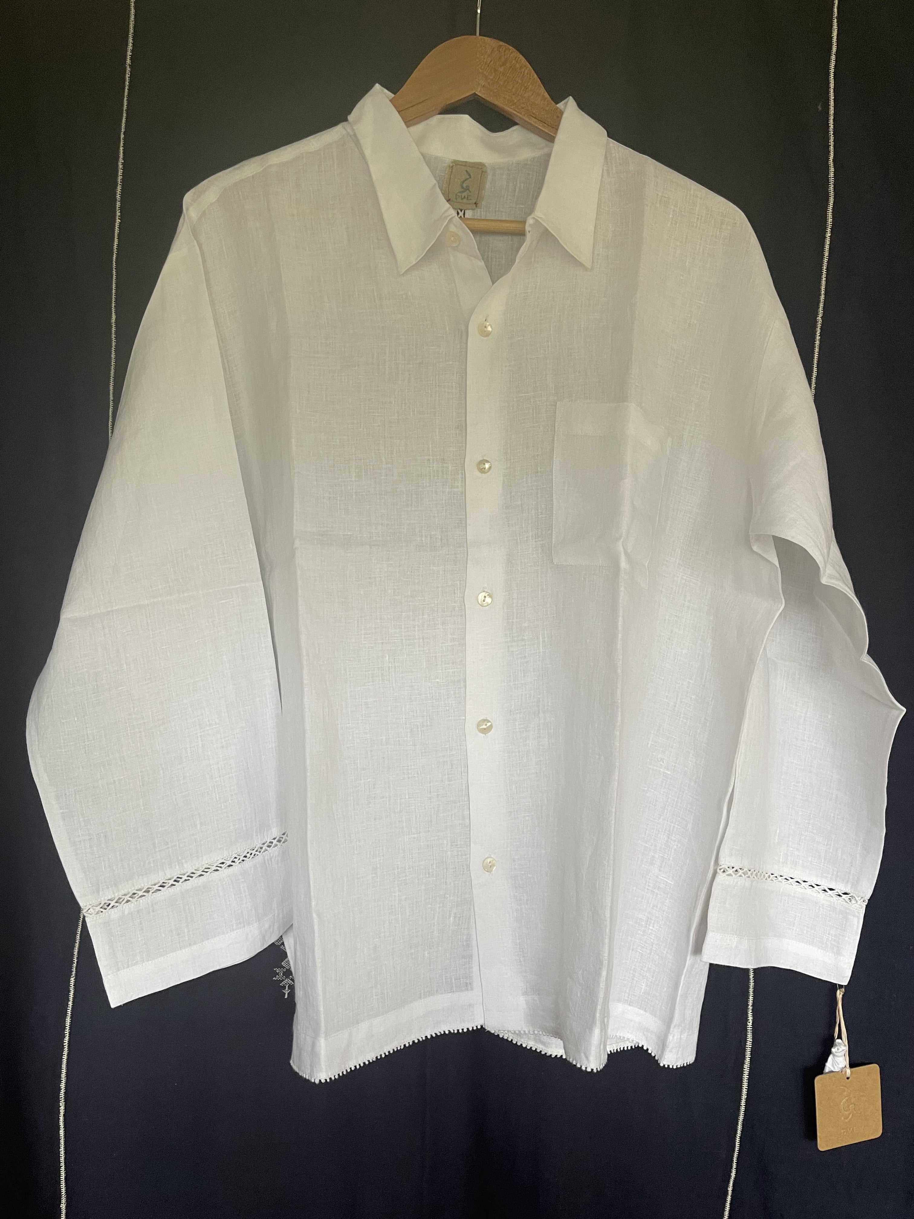 Lace + Linen Shirt - White